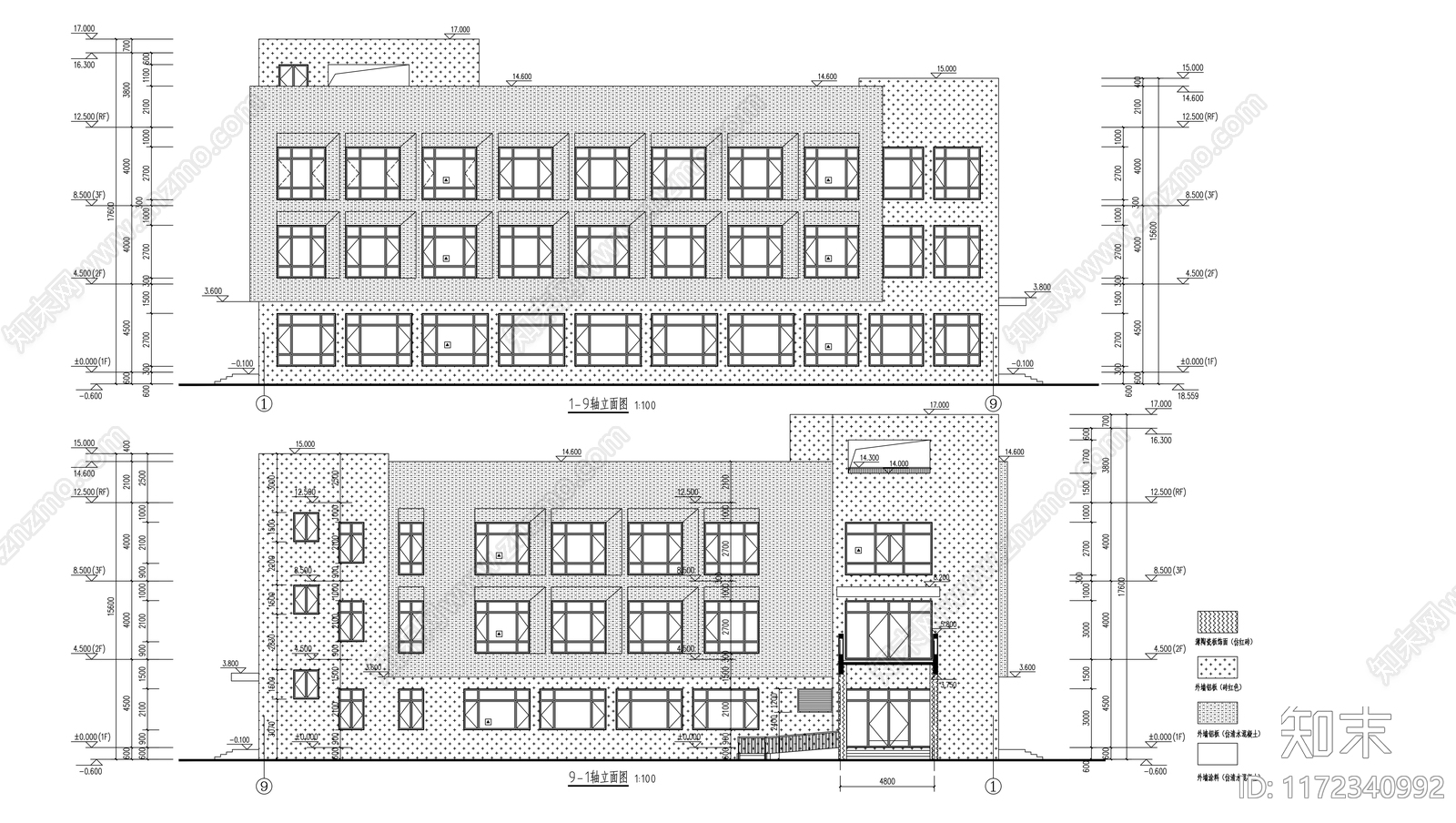 现代学校建筑cad施工图下载【ID:1172340992】
