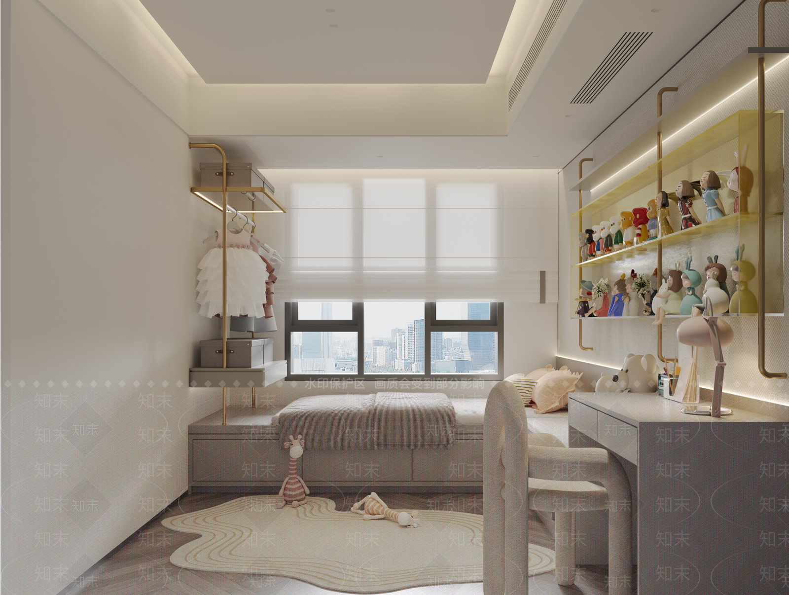 储物底座单人床儿童床3D模型下载【ID:1227275019】