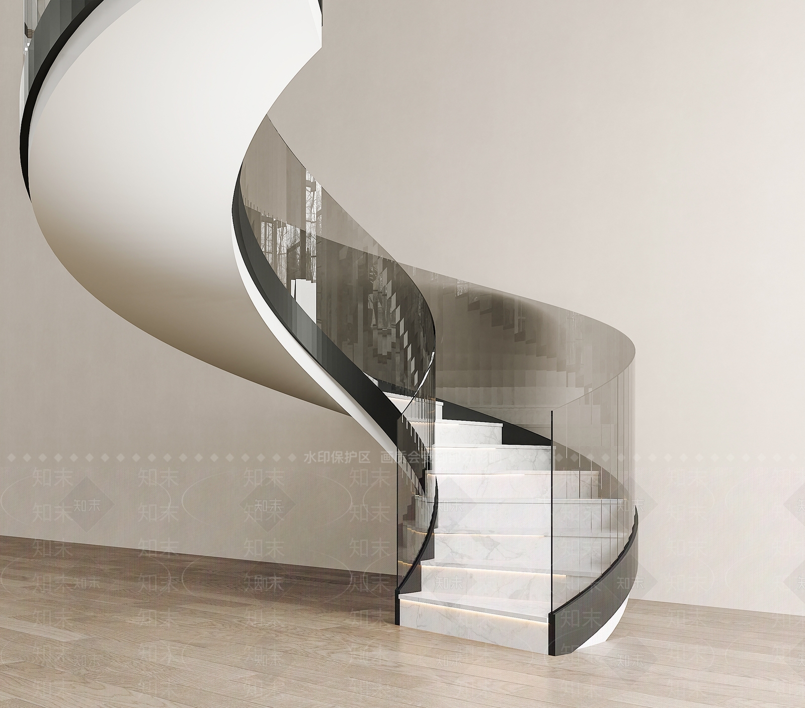 现代楼梯SU模型下载【ID:1172336369】