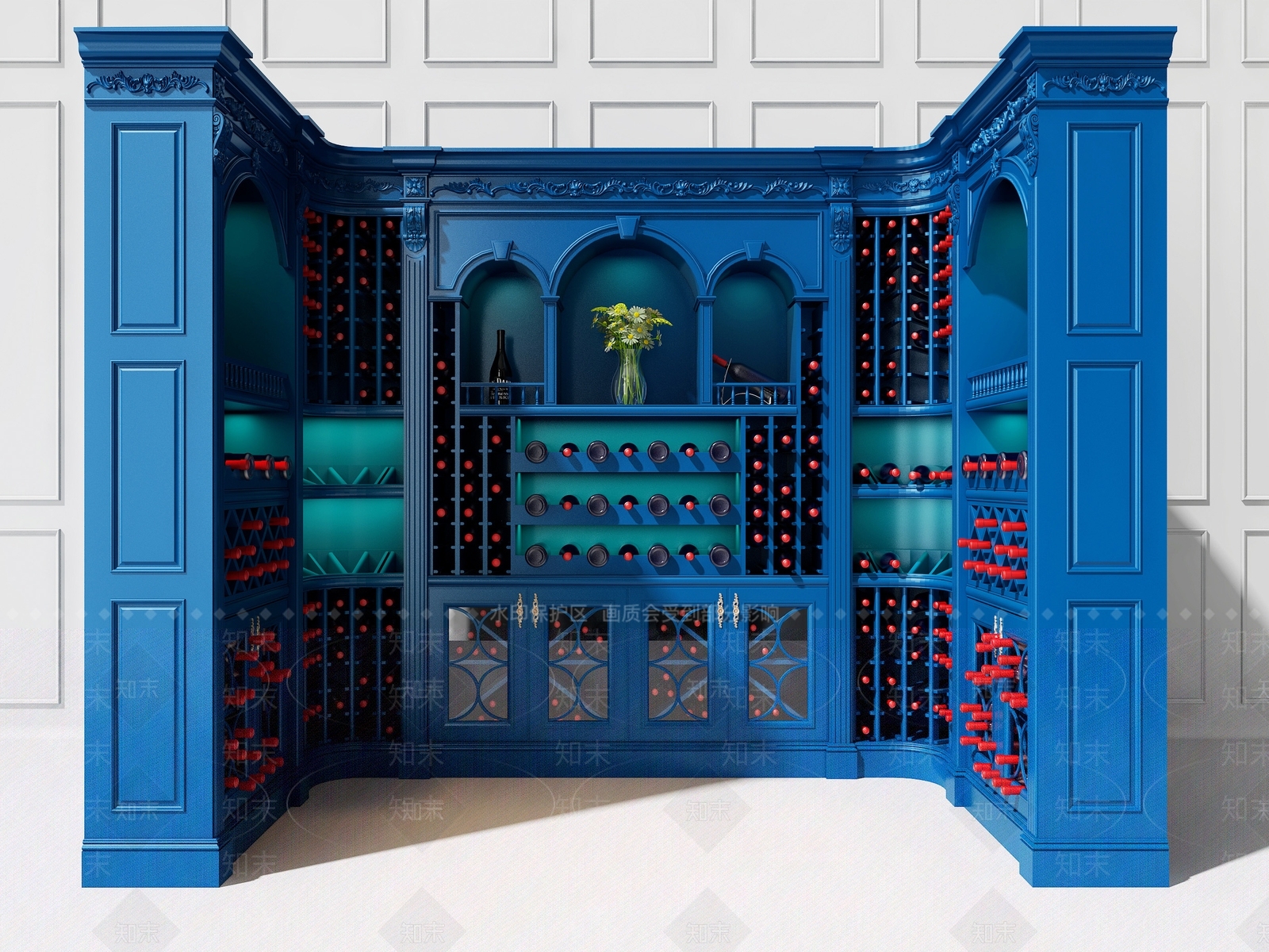 法式欧式酒柜SU模型下载【ID:1172336489】