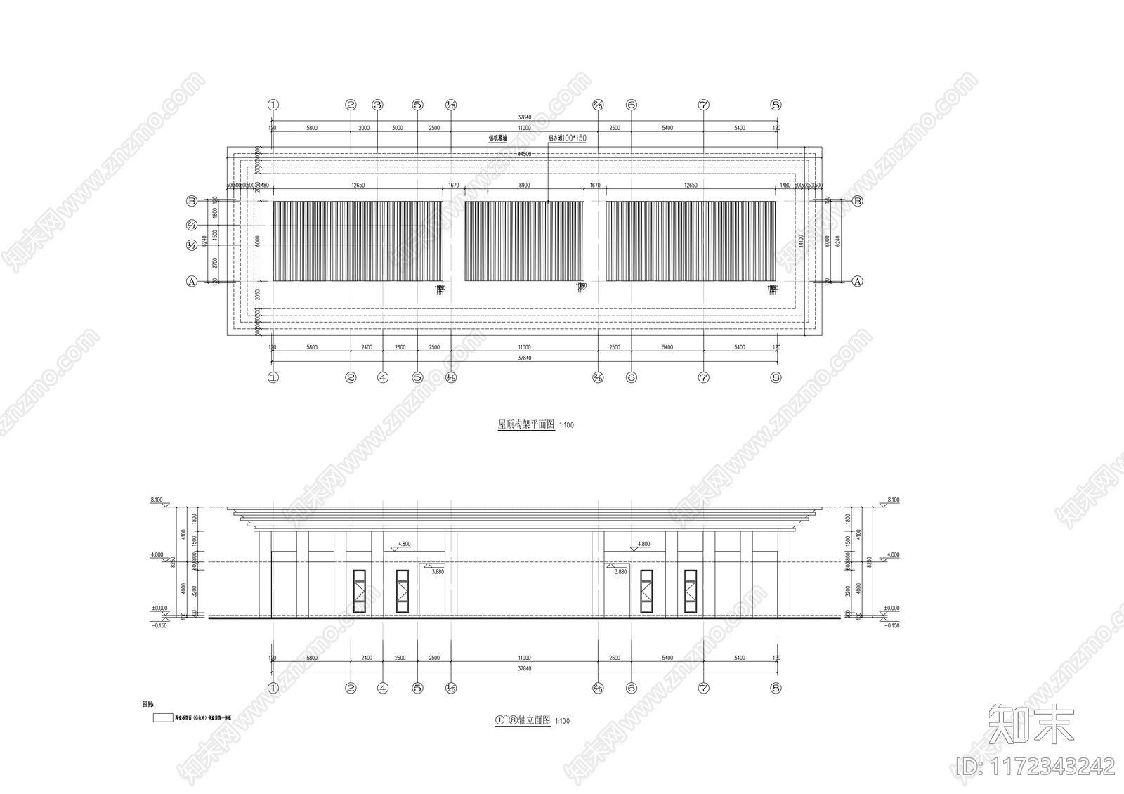 现代门卫室建筑cad施工图下载【ID:1172343242】