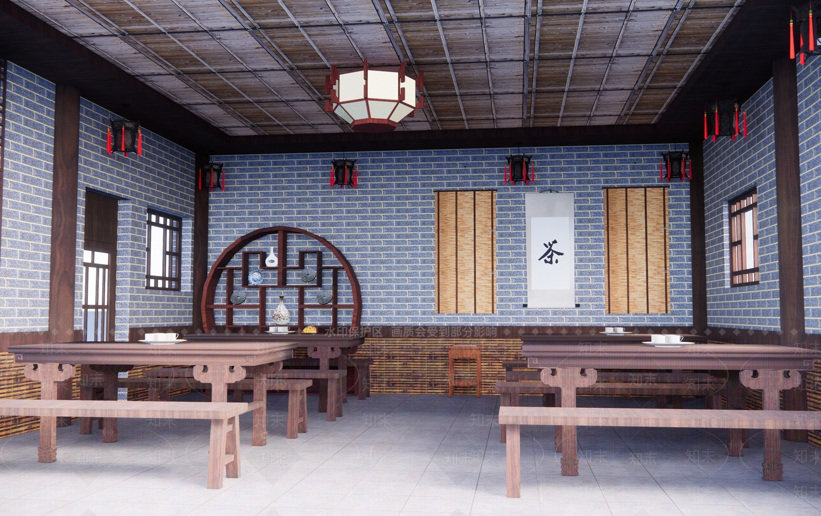 新中式中式其他娱乐空间3D模型下载【ID:1172350029】