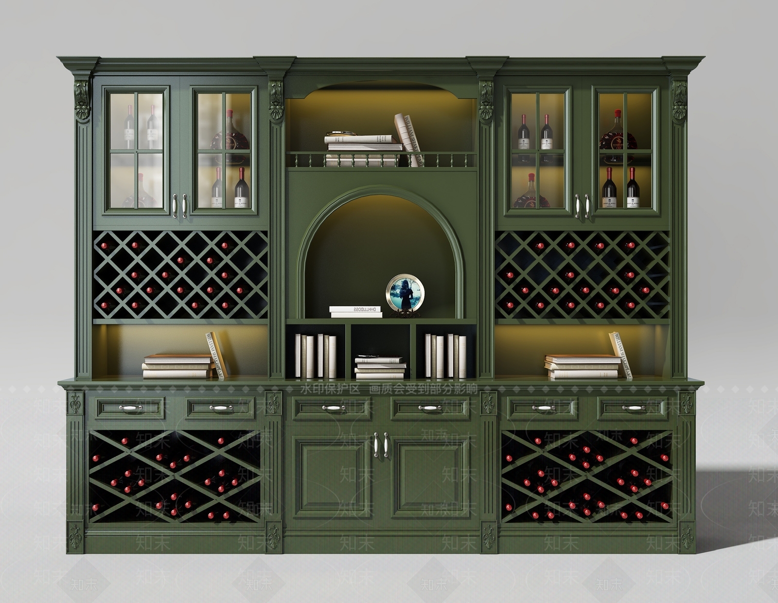 欧式法式酒柜SU模型下载【ID:1172350730】
