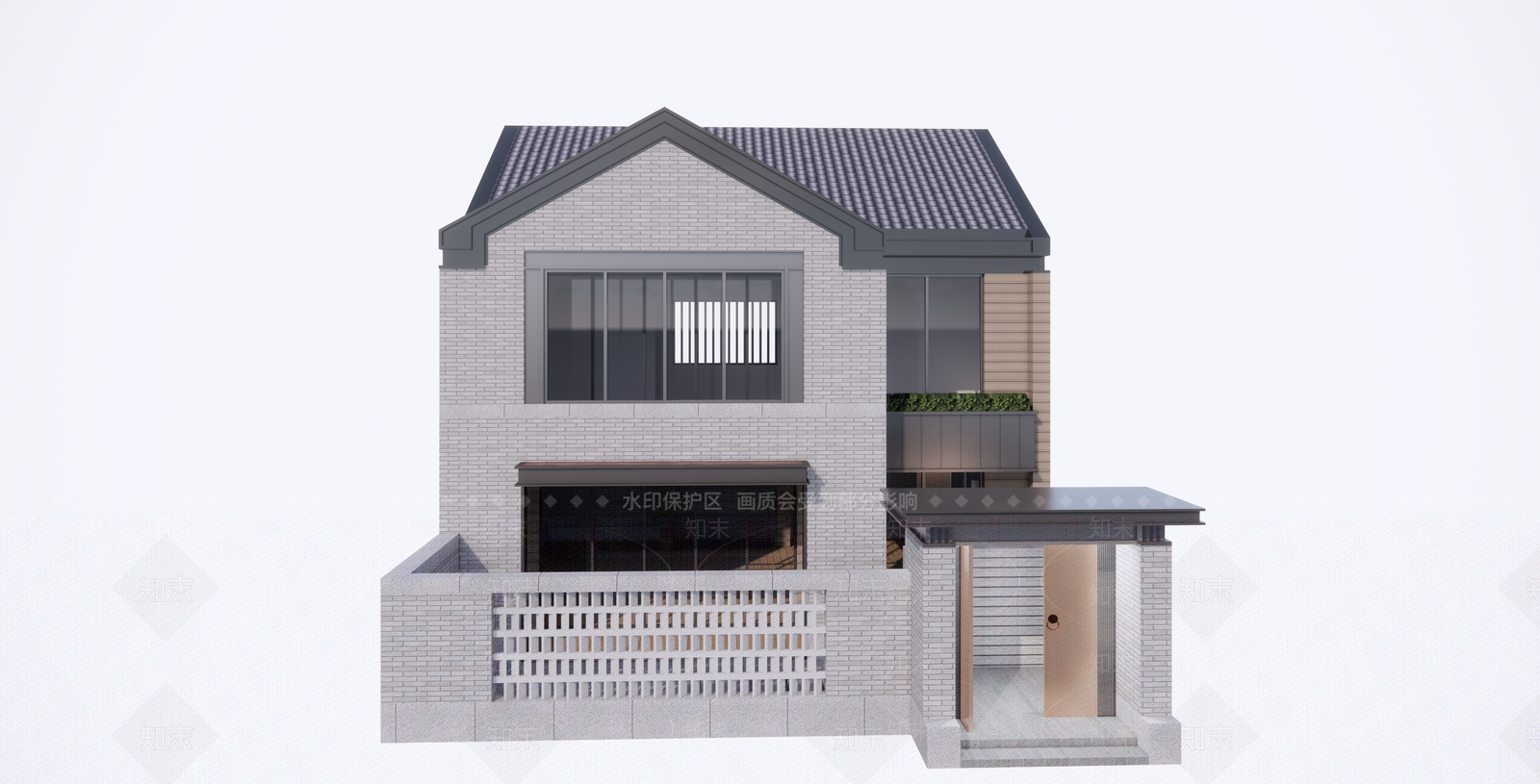 新中式乡村民房SU模型下载【ID:1172351234】