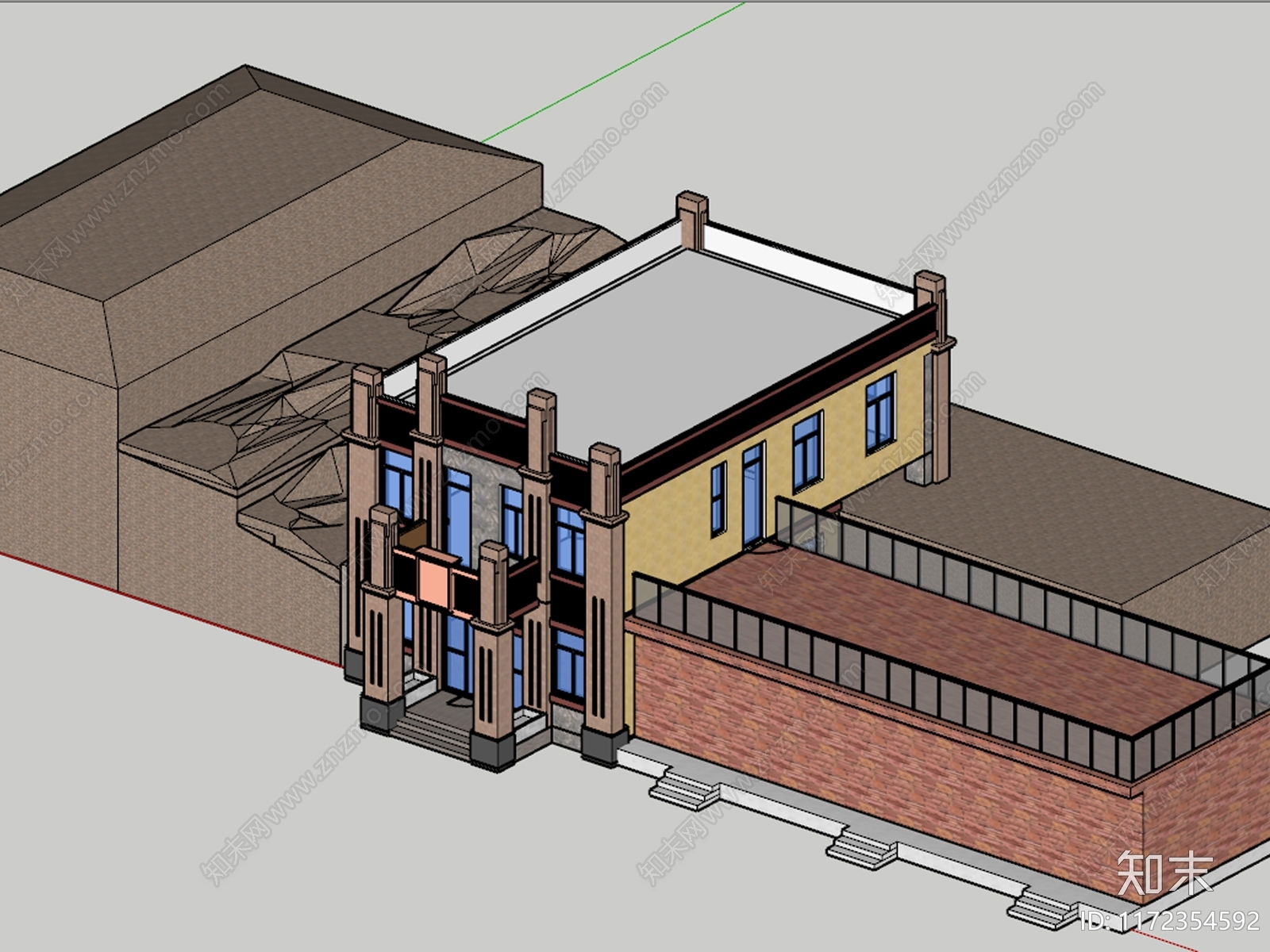 简欧复古小公建SU模型下载【ID:1172354592】