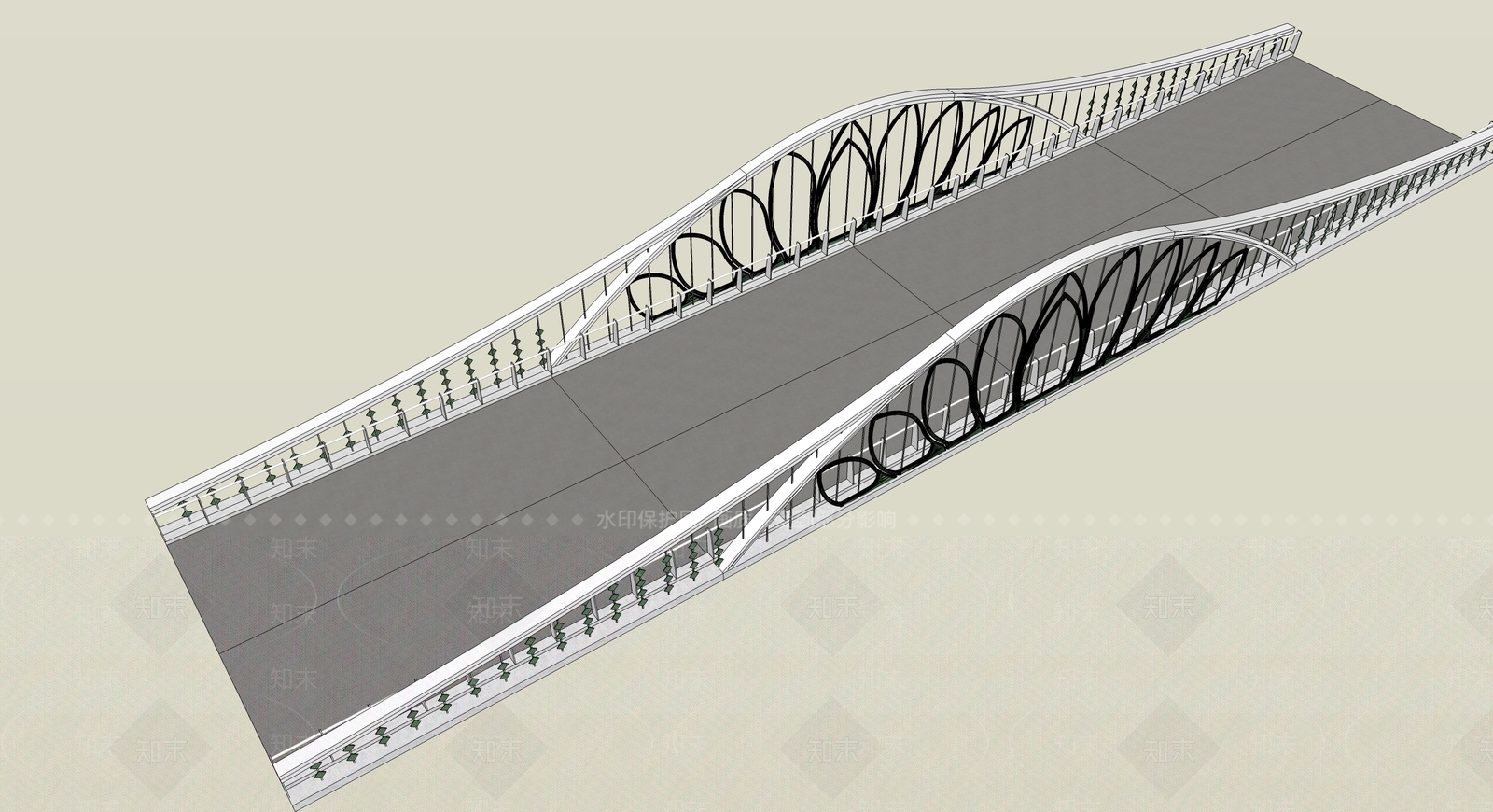 现代大桥SU模型下载【ID:1172356776】