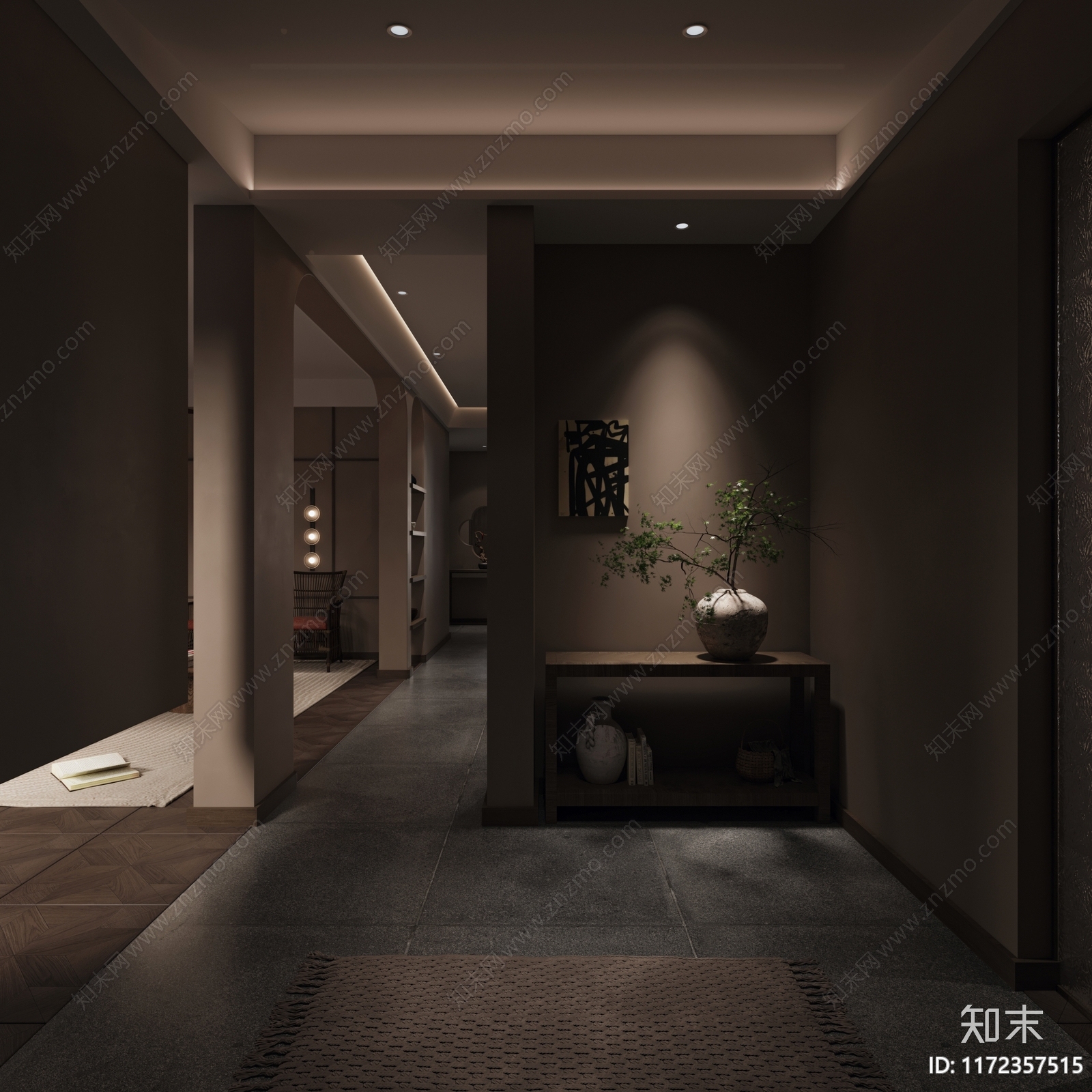 新中式侘寂茶室3D模型下载【ID:1172357515】