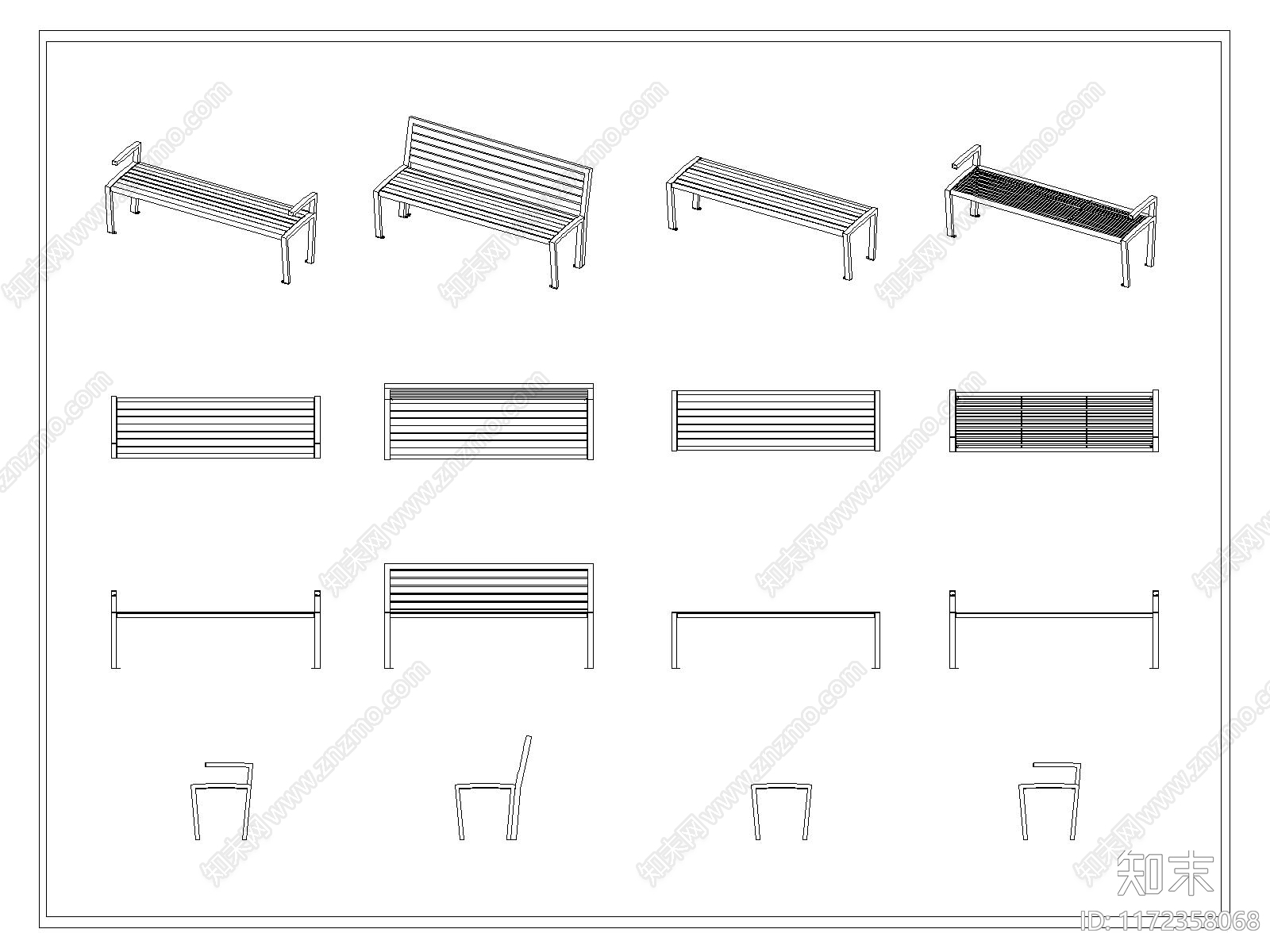 现代椅子施工图下载【ID:1172358068】