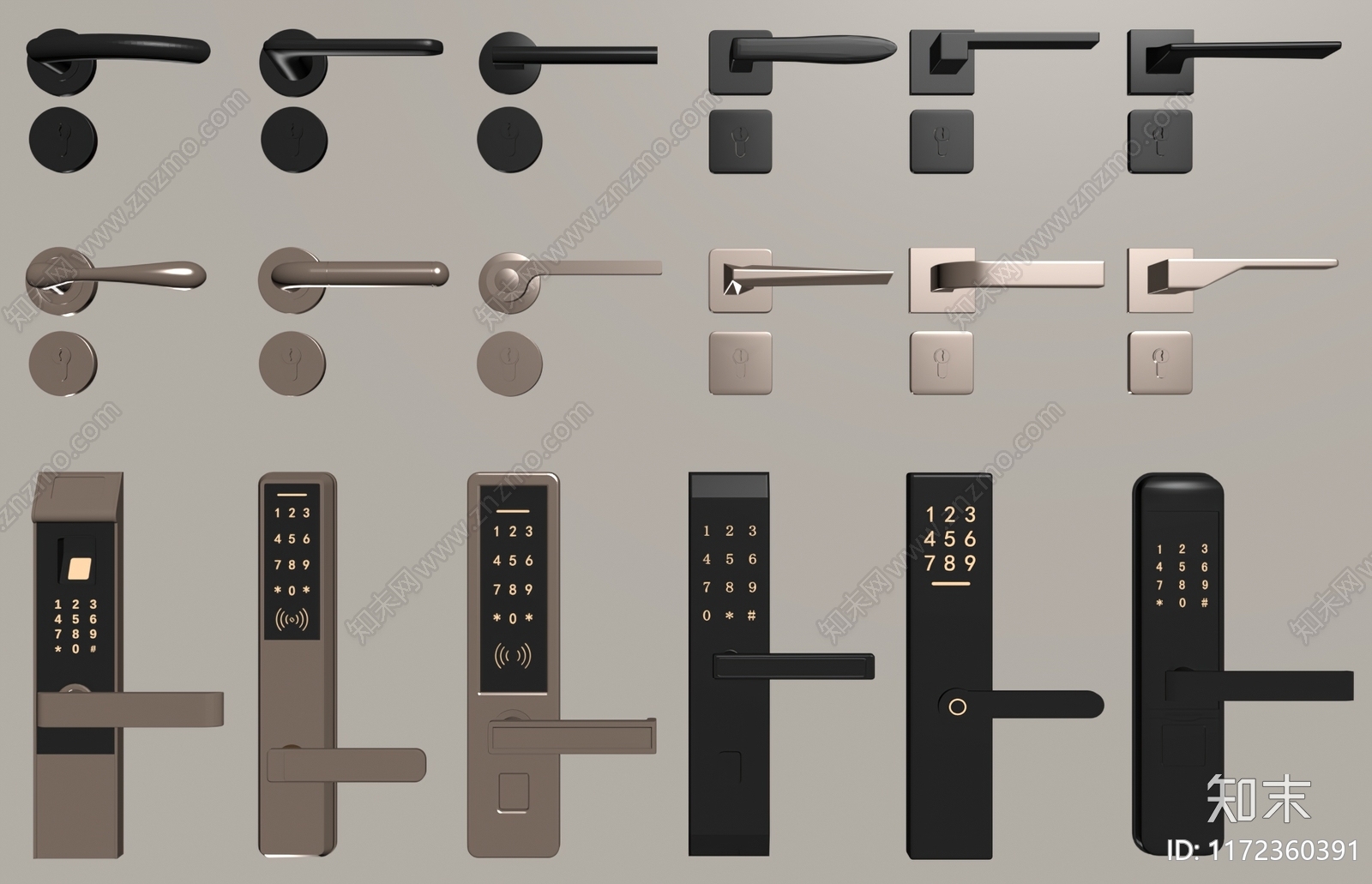 现代门把手SU模型下载【ID:1172360391】