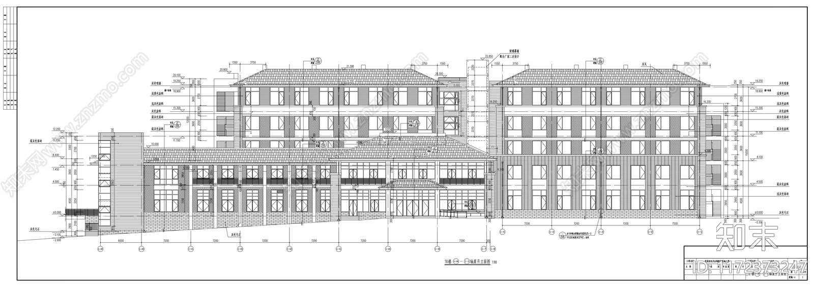 现代办公楼建筑cad施工图下载【ID:1172373247】