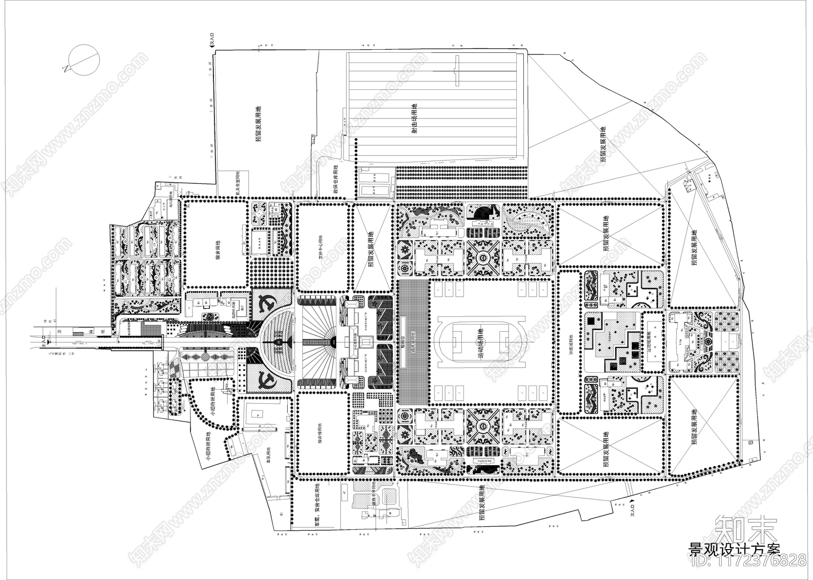 现代校园景观cad施工图下载【ID:1172376828】