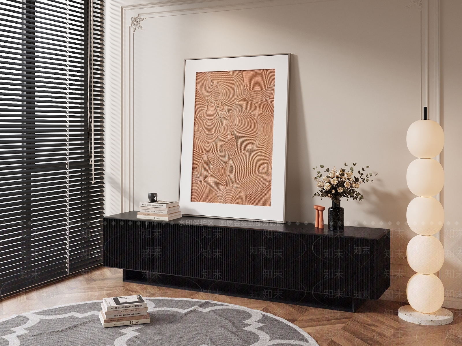 法式中古电视柜3D模型下载【ID:1172378018】