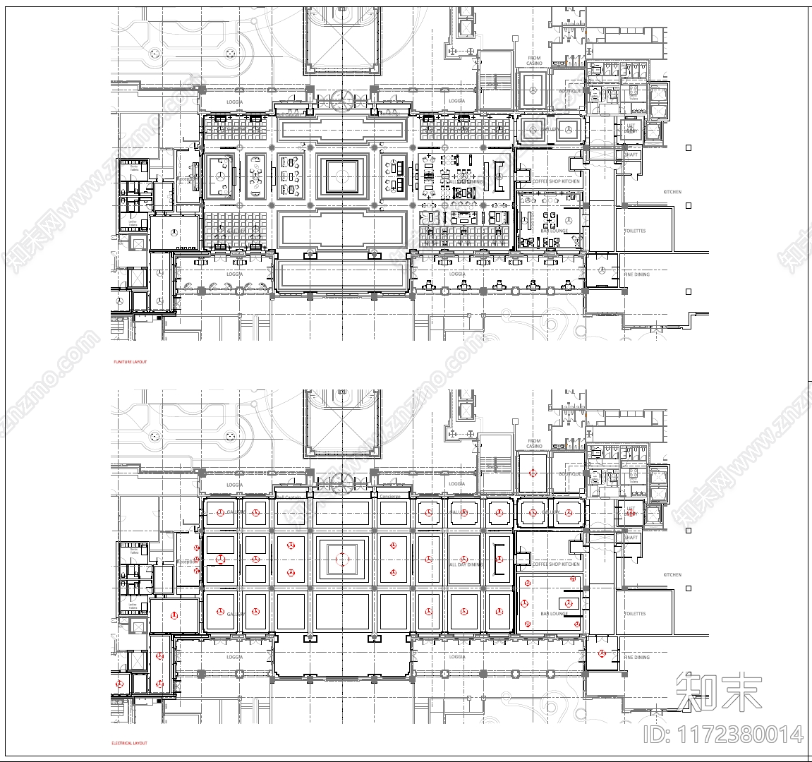 现代酒店cad施工图下载【ID:1172380014】