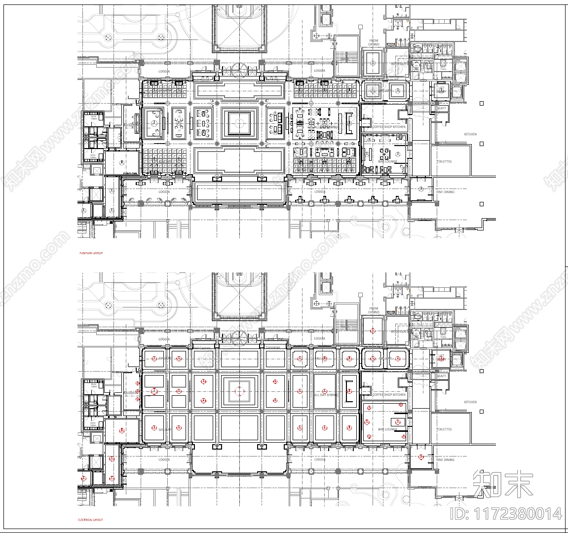 现代酒店施工图下载【ID:1172380014】