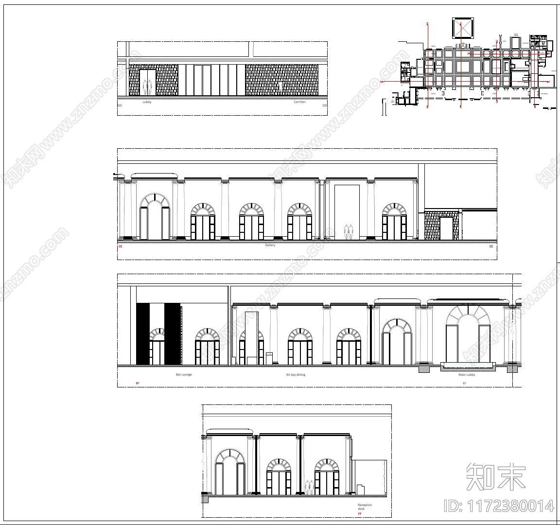 现代酒店cad施工图下载【ID:1172380014】