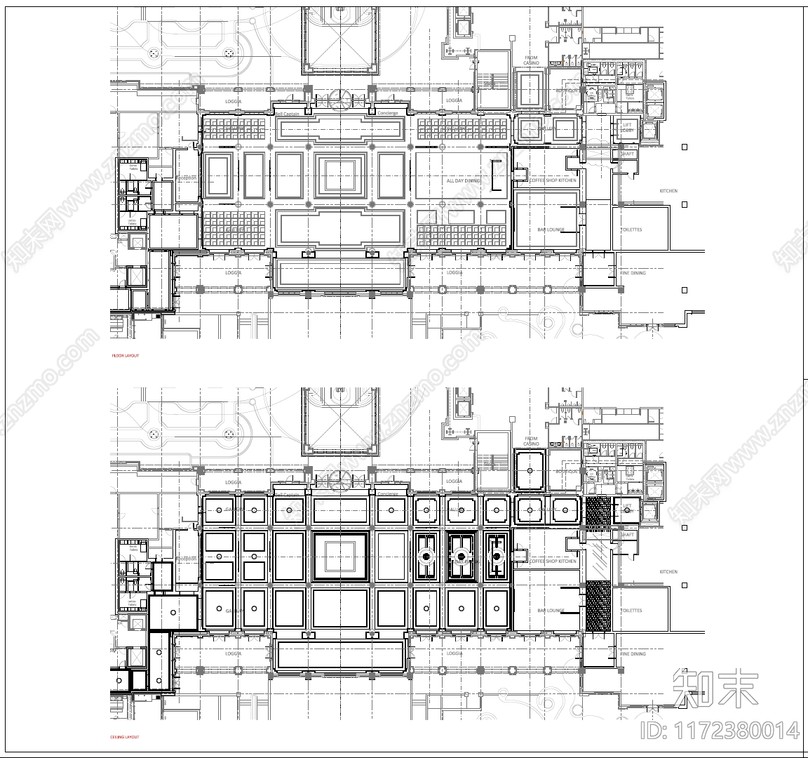 现代酒店cad施工图下载【ID:1172380014】