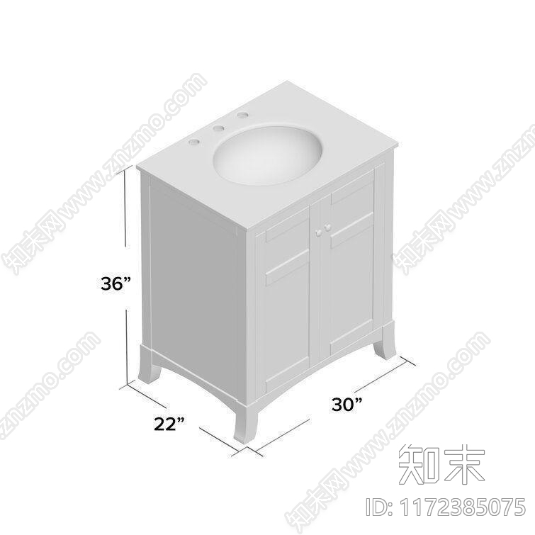 浴室柜3D模型下载【ID:1172385075】