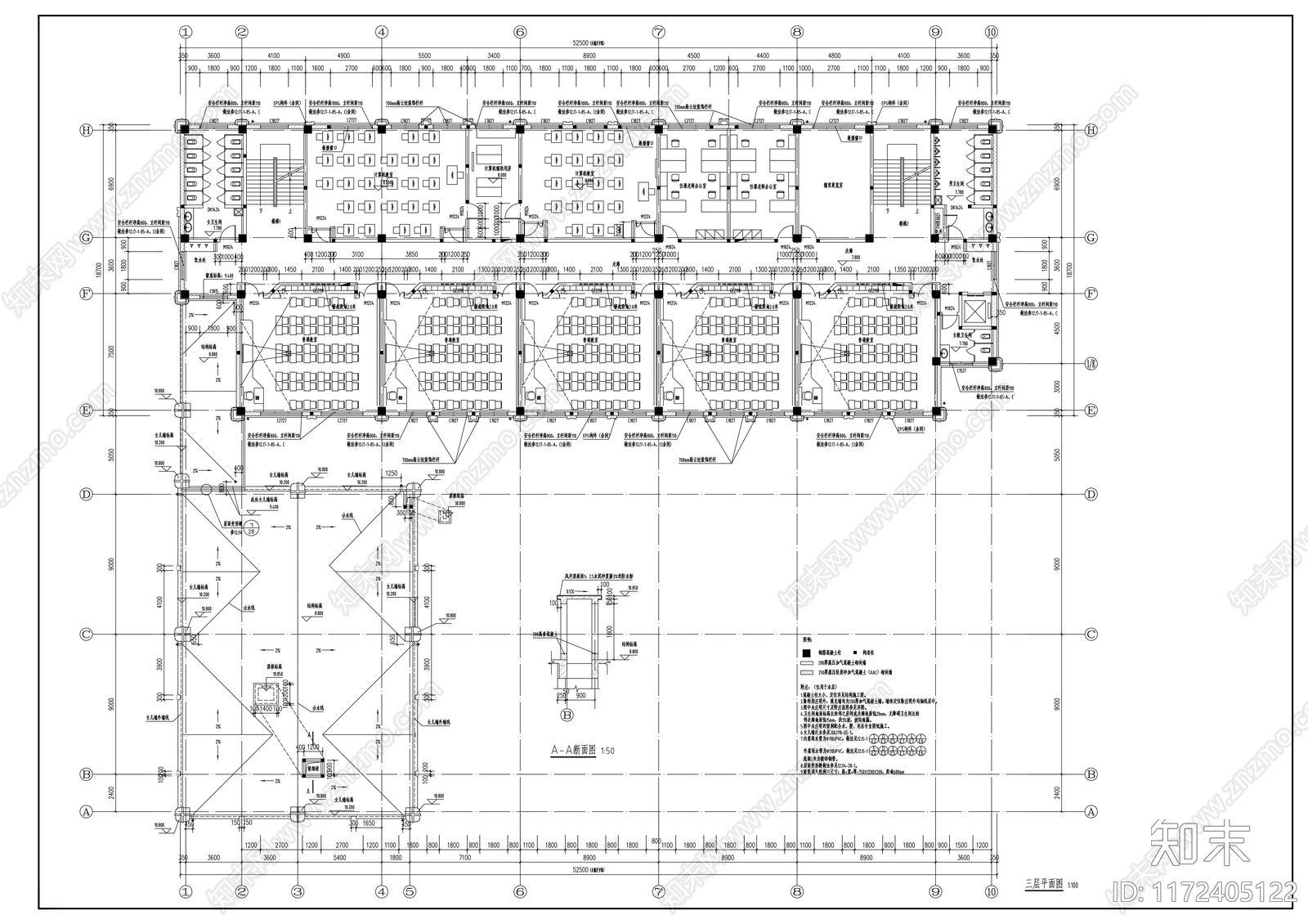 现代学校建筑cad施工图下载【ID:1172405122】