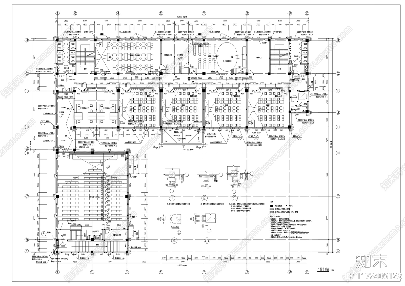 现代学校建筑cad施工图下载【ID:1172405122】