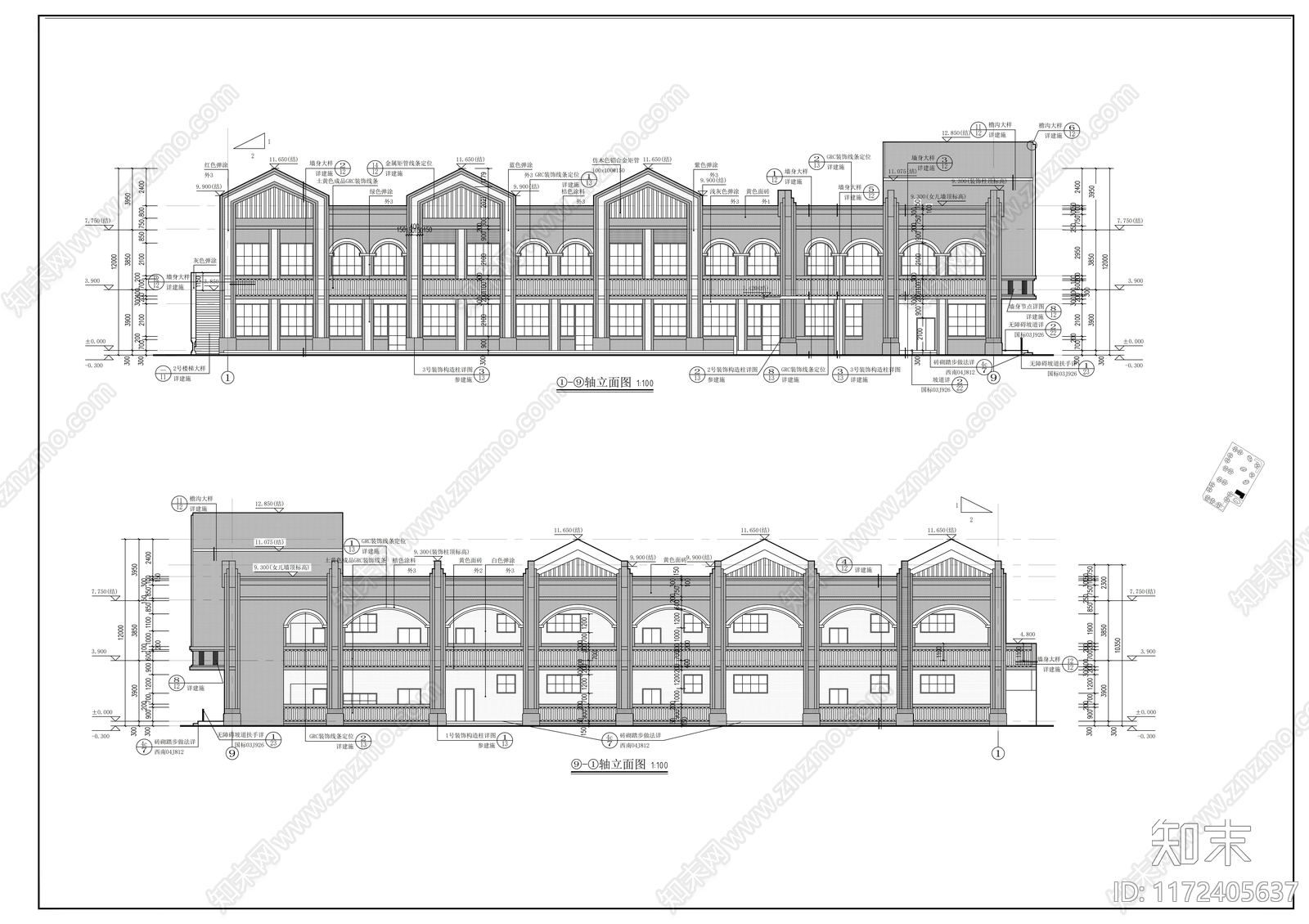 现代幼儿园建筑cad施工图下载【ID:1172405637】