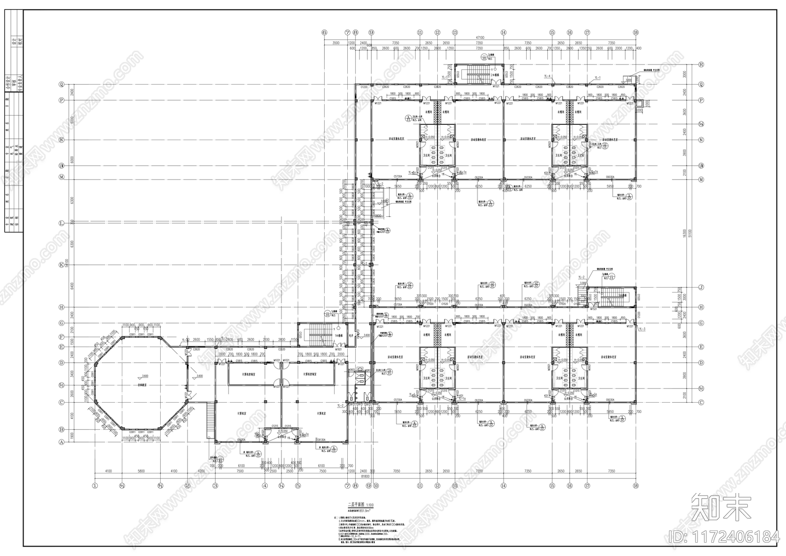 现代幼儿园建筑cad施工图下载【ID:1172406184】