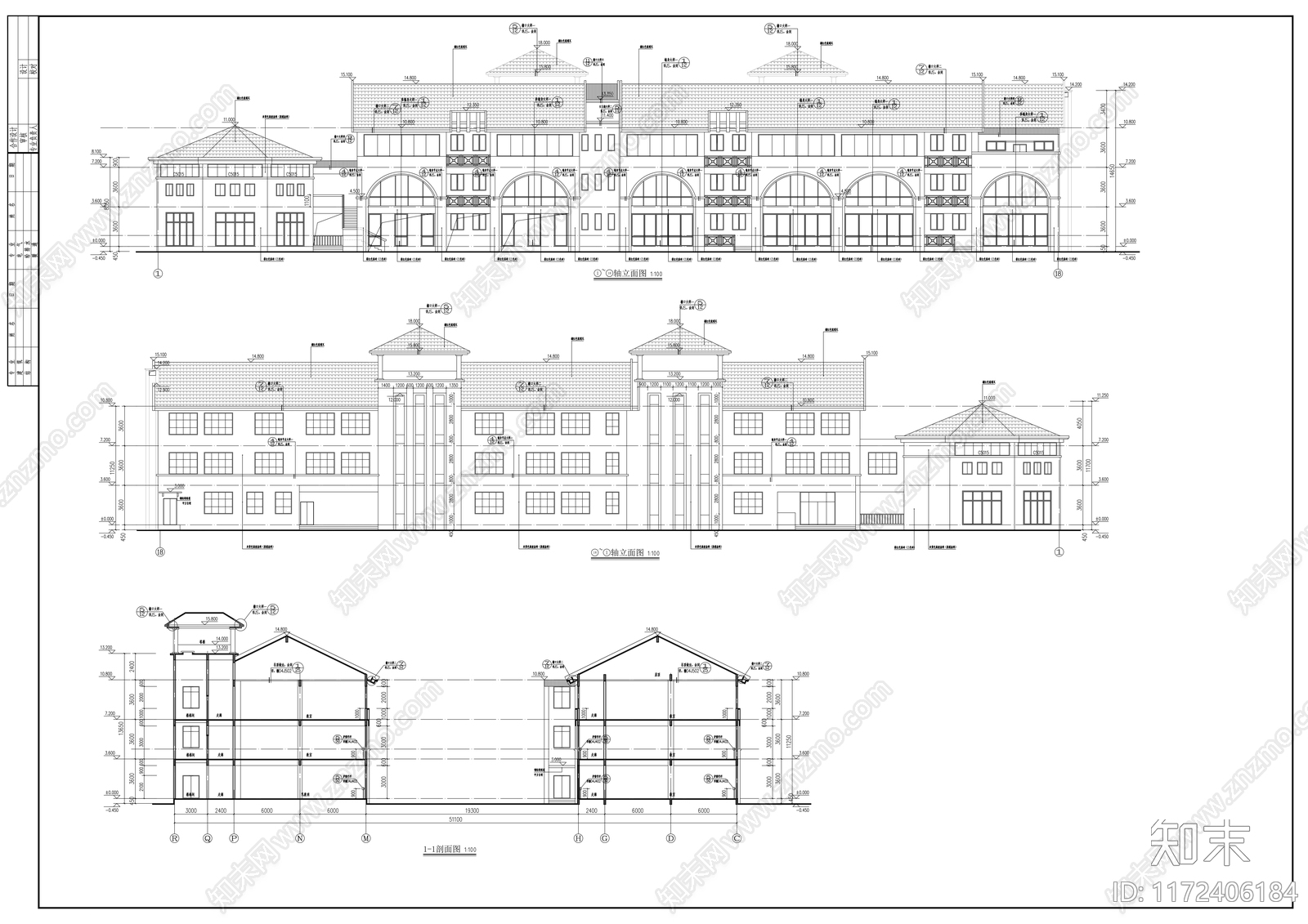 现代幼儿园建筑cad施工图下载【ID:1172406184】