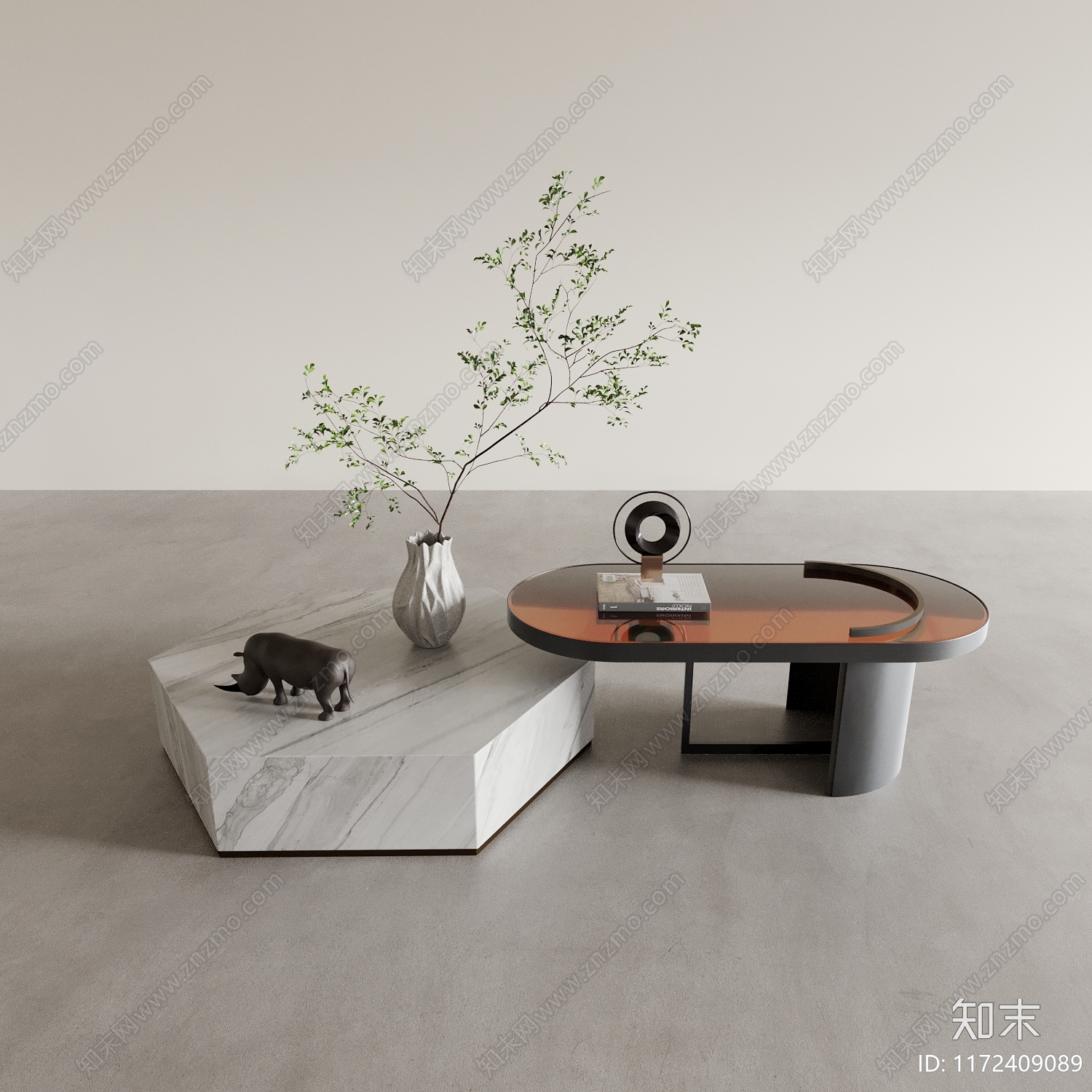 现代侘寂茶几3D模型下载【ID:1172409089】