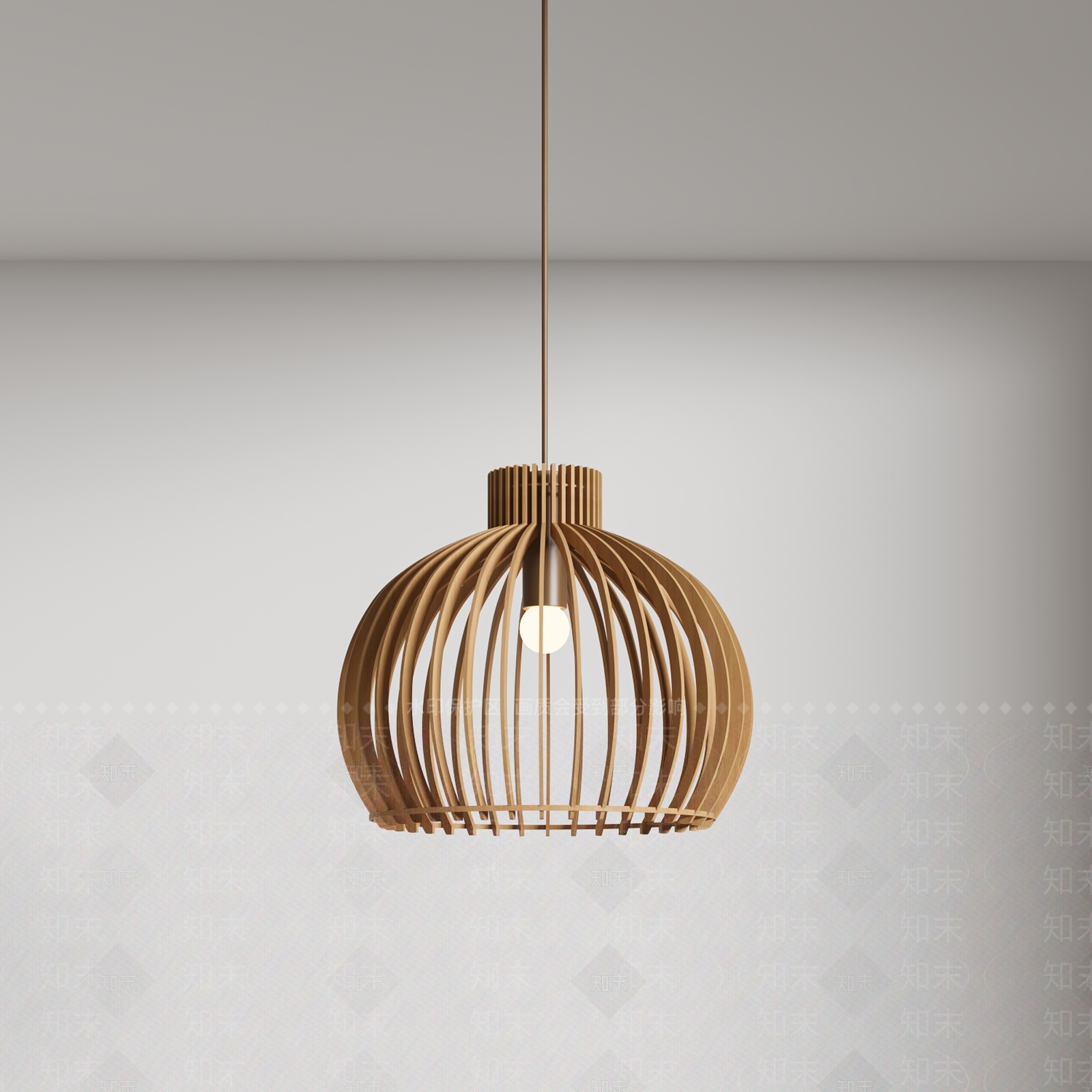原木禅意吊灯3D模型下载【ID:1172412205】