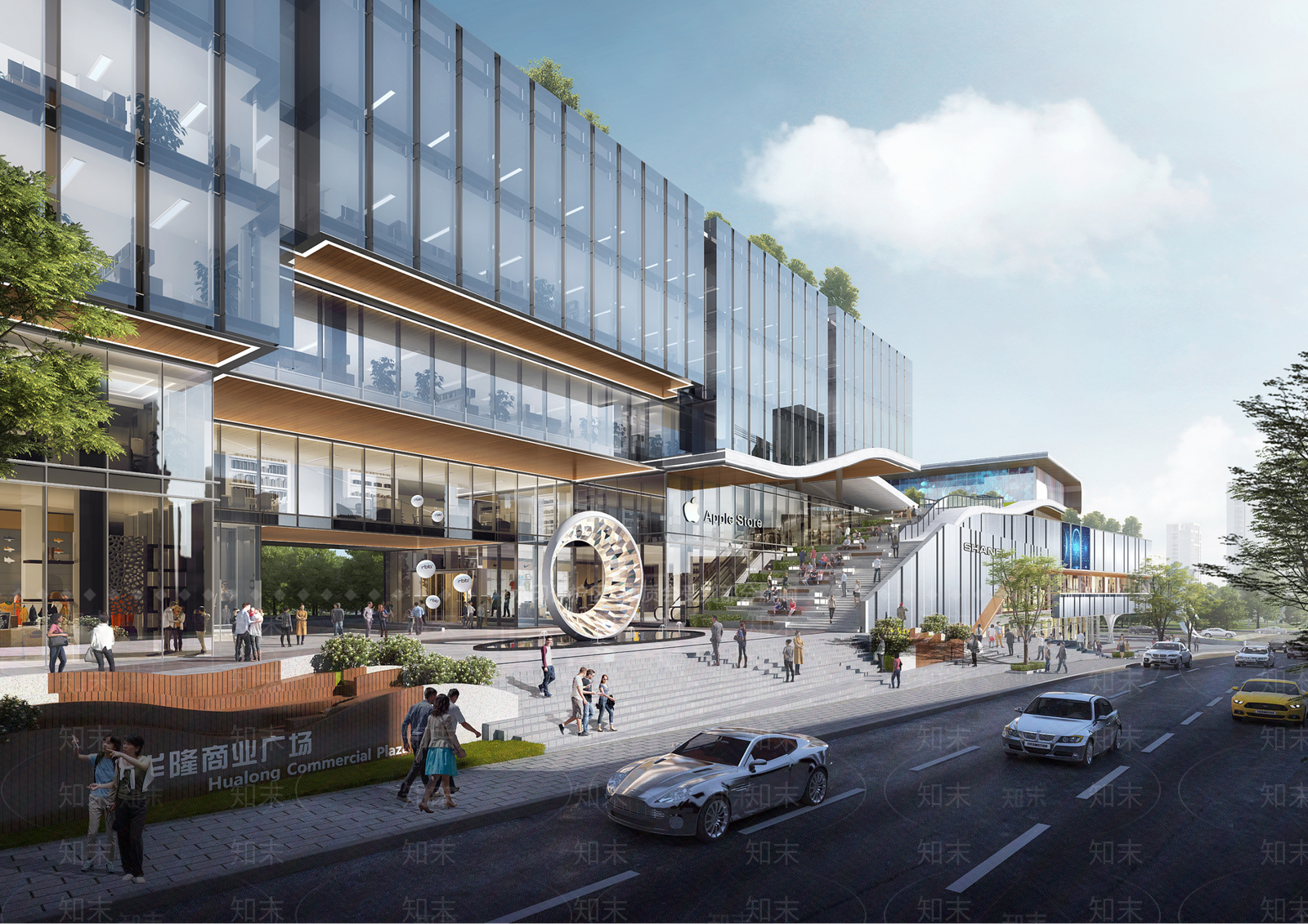 现代简约商场建筑SU模型下载【ID:1172416460】