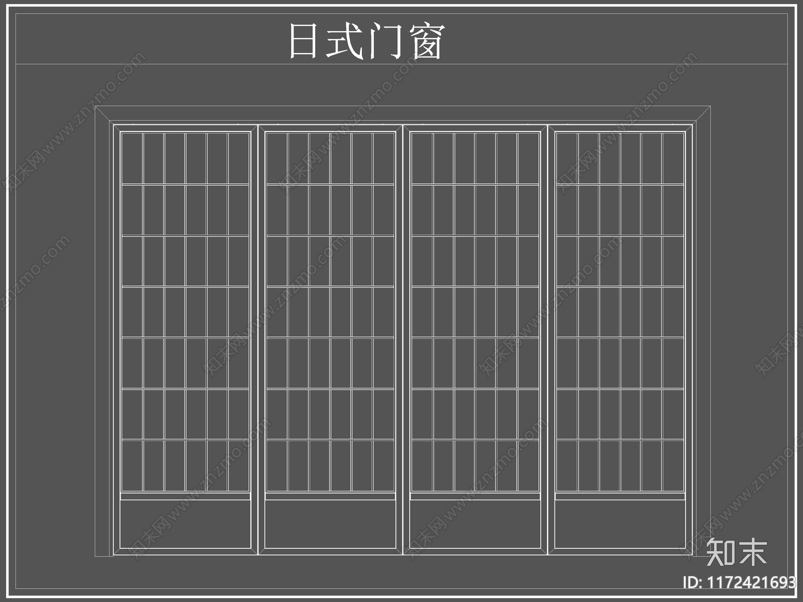 日式门cad施工图下载【ID:1172421693】