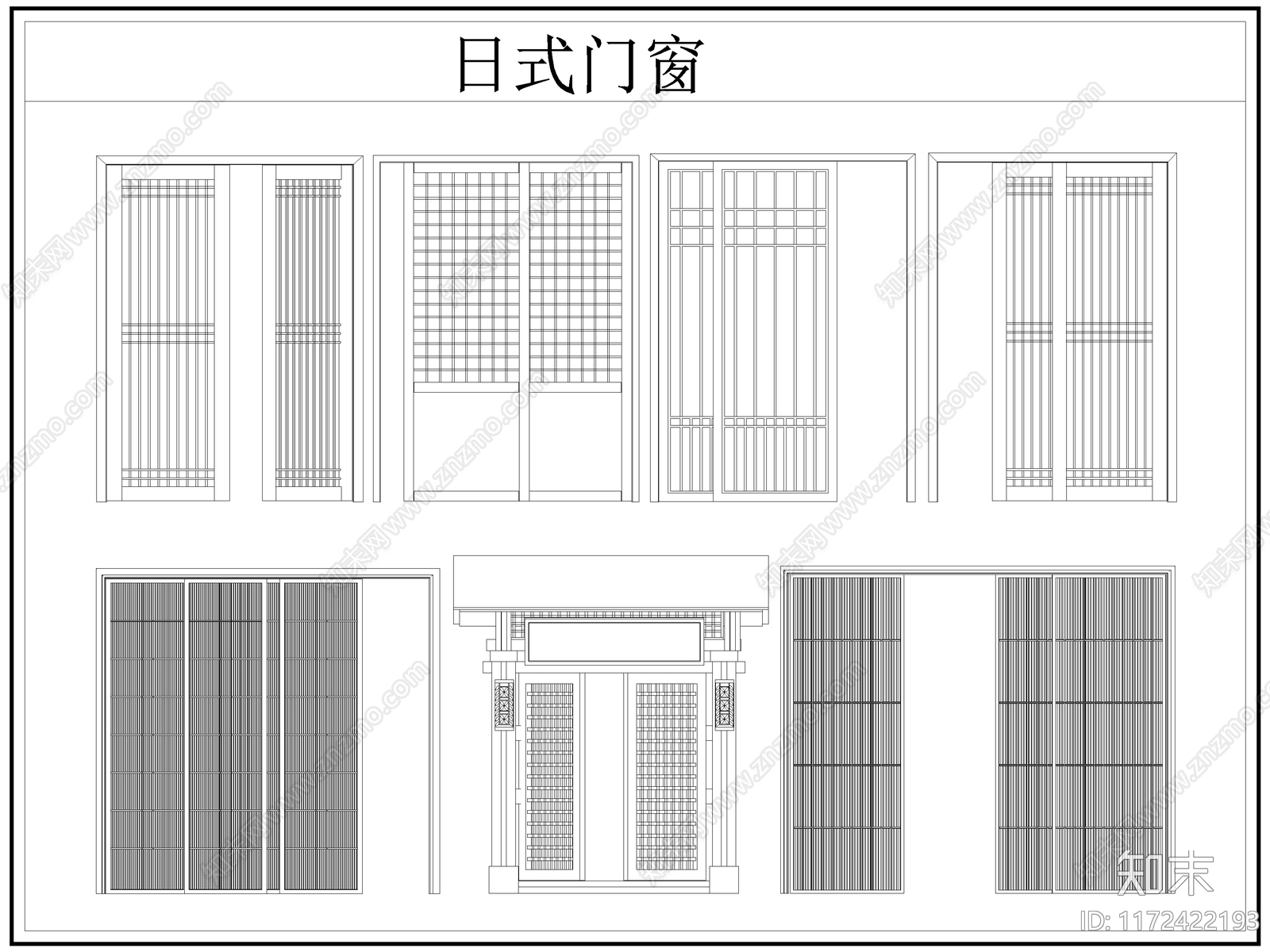 现代门cad施工图下载【ID:1172422193】