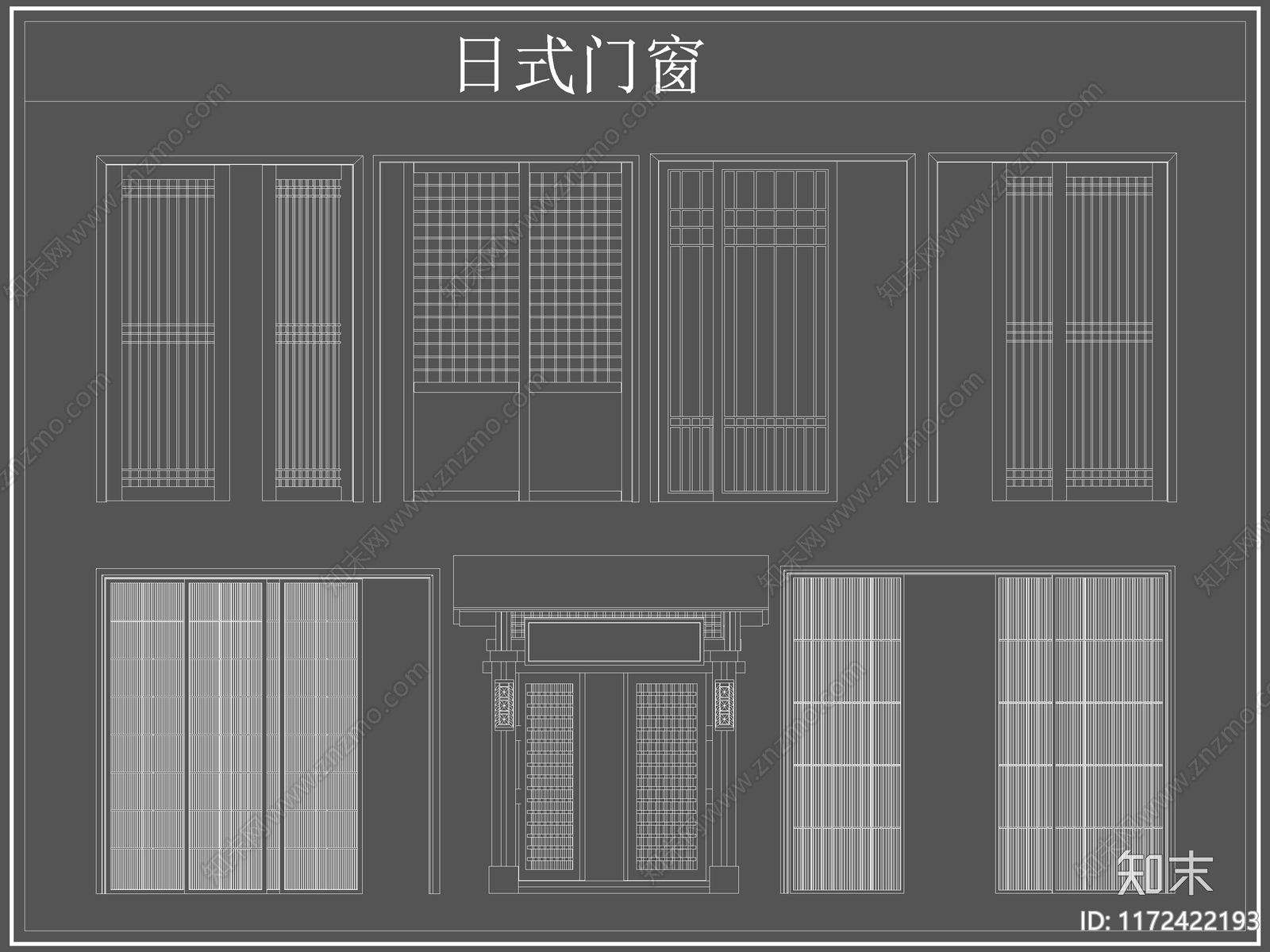 现代门cad施工图下载【ID:1172422193】