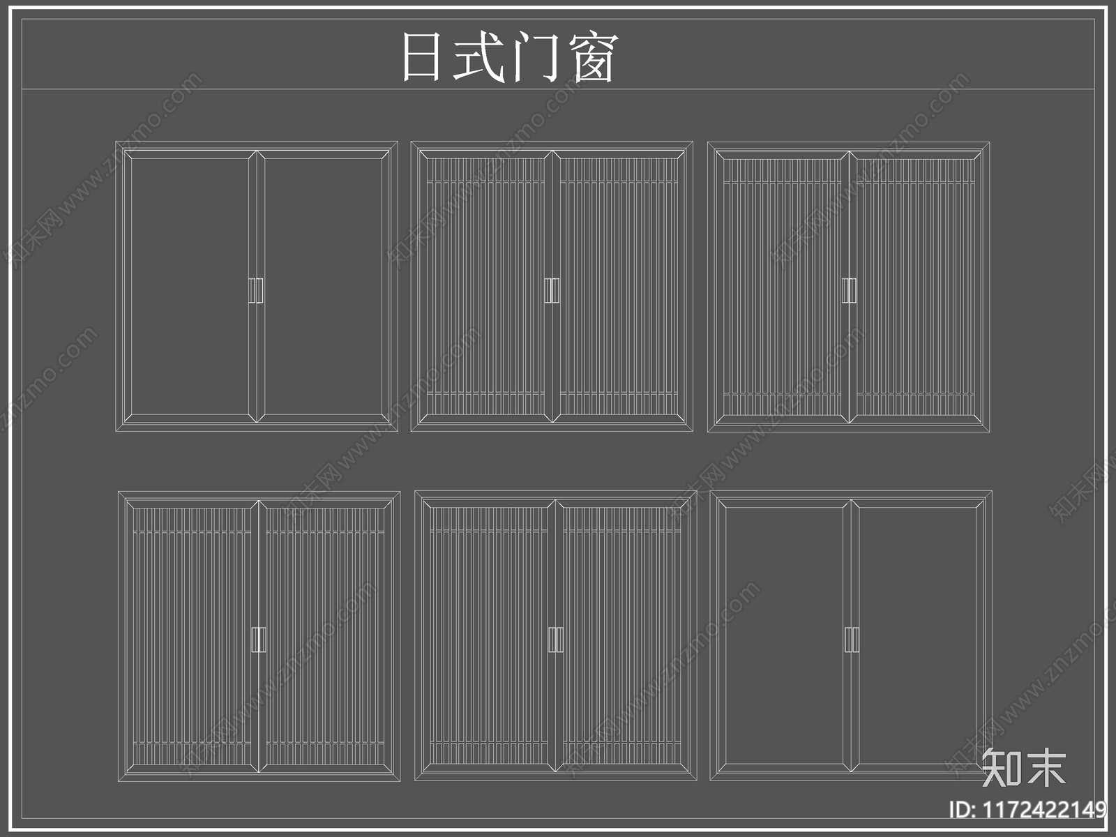 日式门cad施工图下载【ID:1172422149】