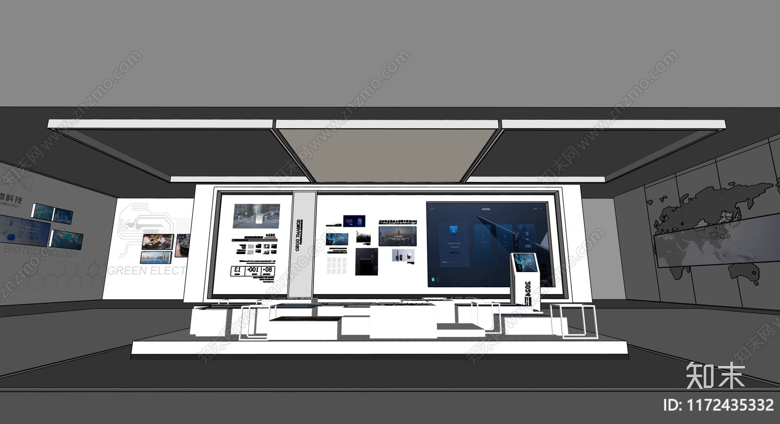 现代科技展厅SU模型下载【ID:1172435332】
