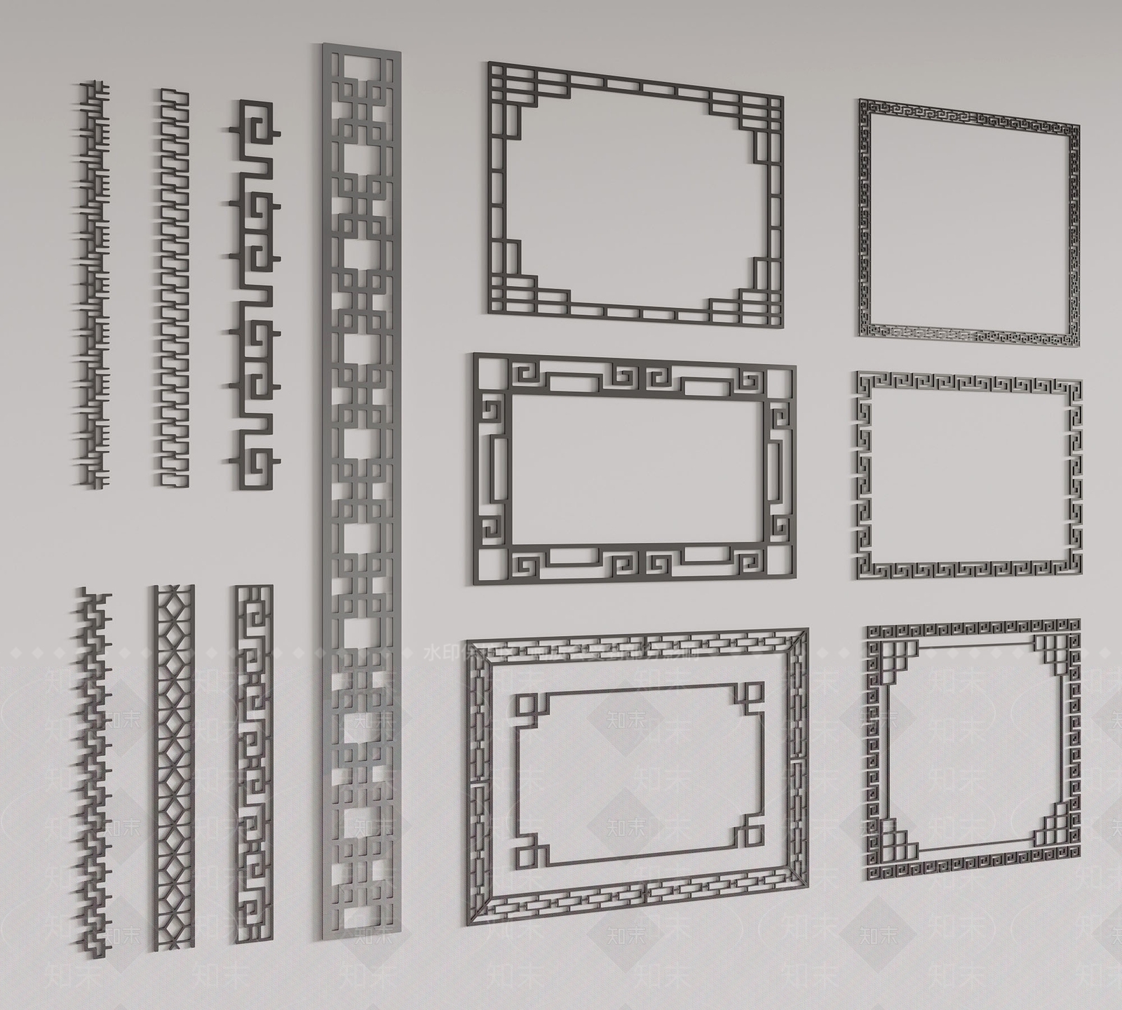 新中式线条3D模型下载【ID:1172448262】