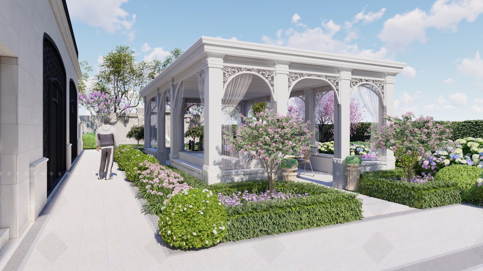 欧式简欧廊架SU模型下载【ID:1172450617】