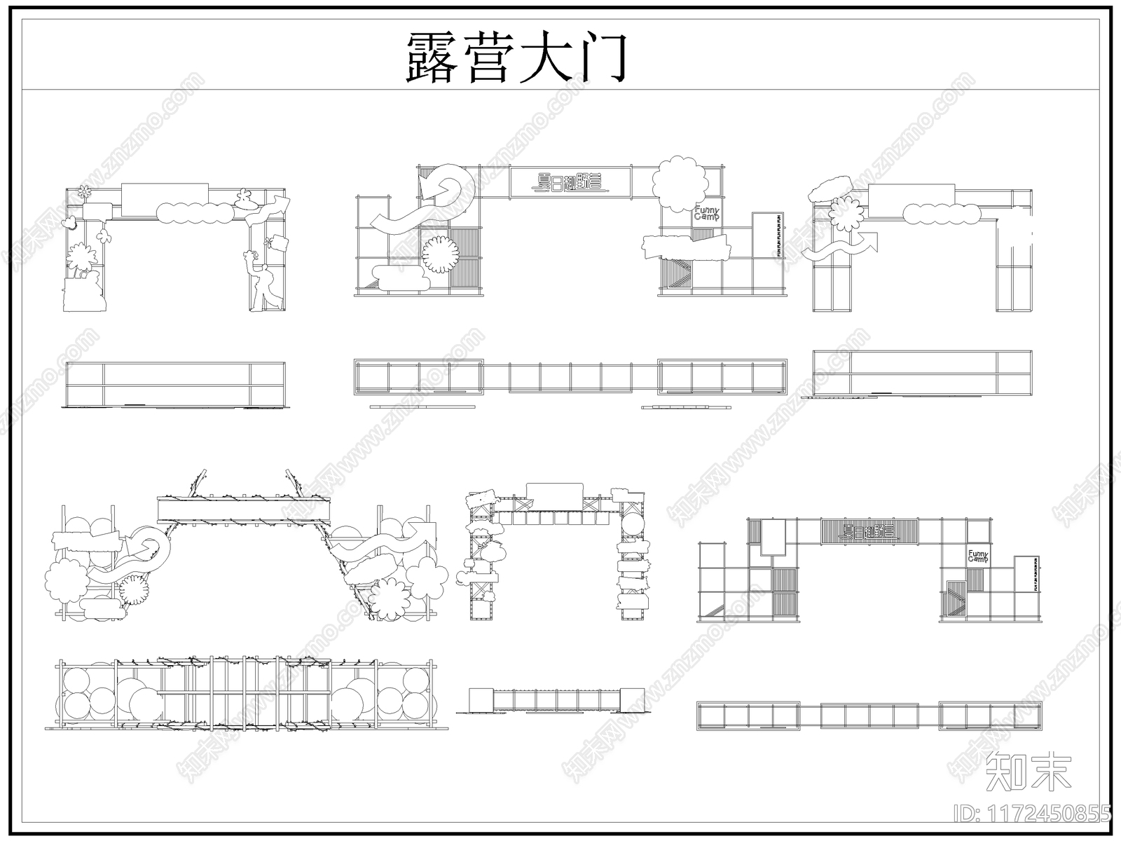 现代门cad施工图下载【ID:1172450855】