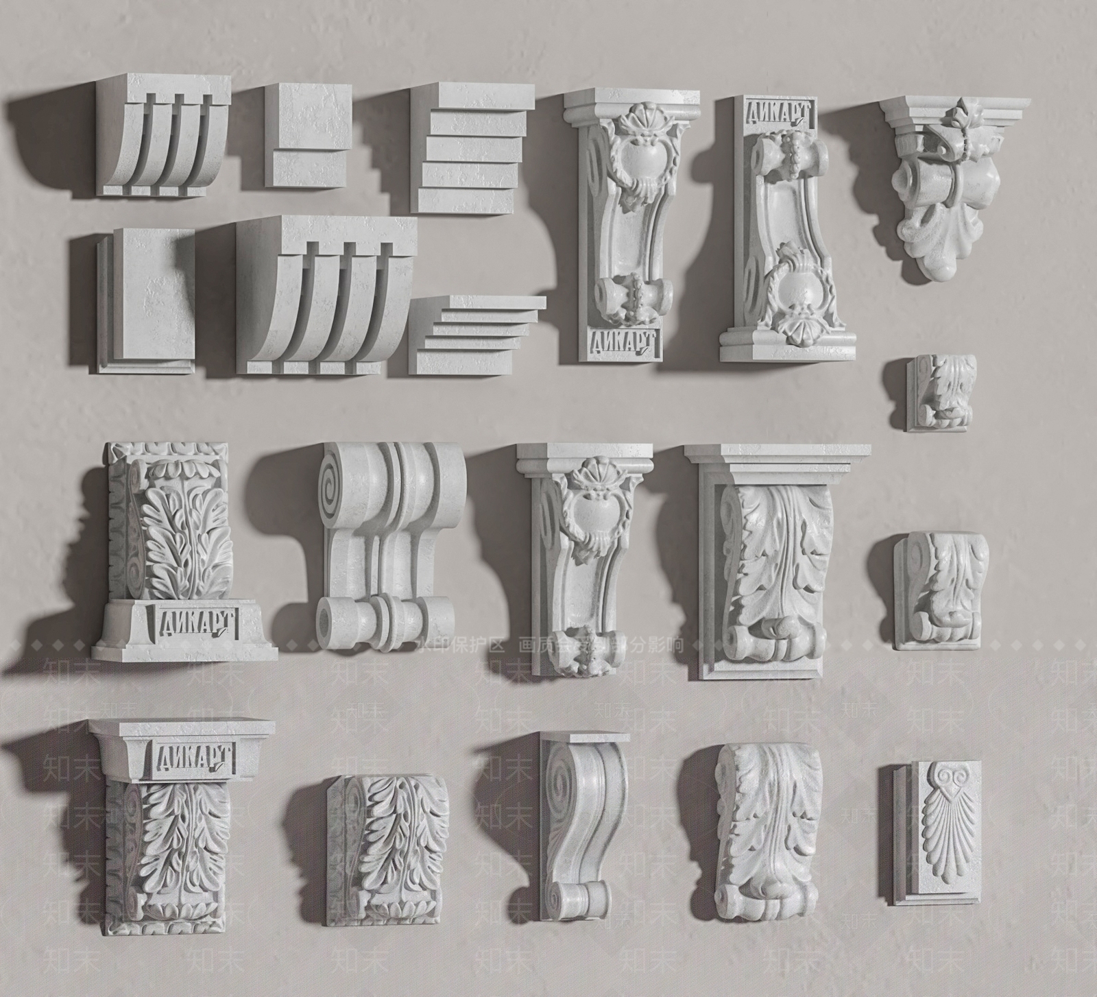 欧式法式柱子3D模型下载【ID:1172456776】