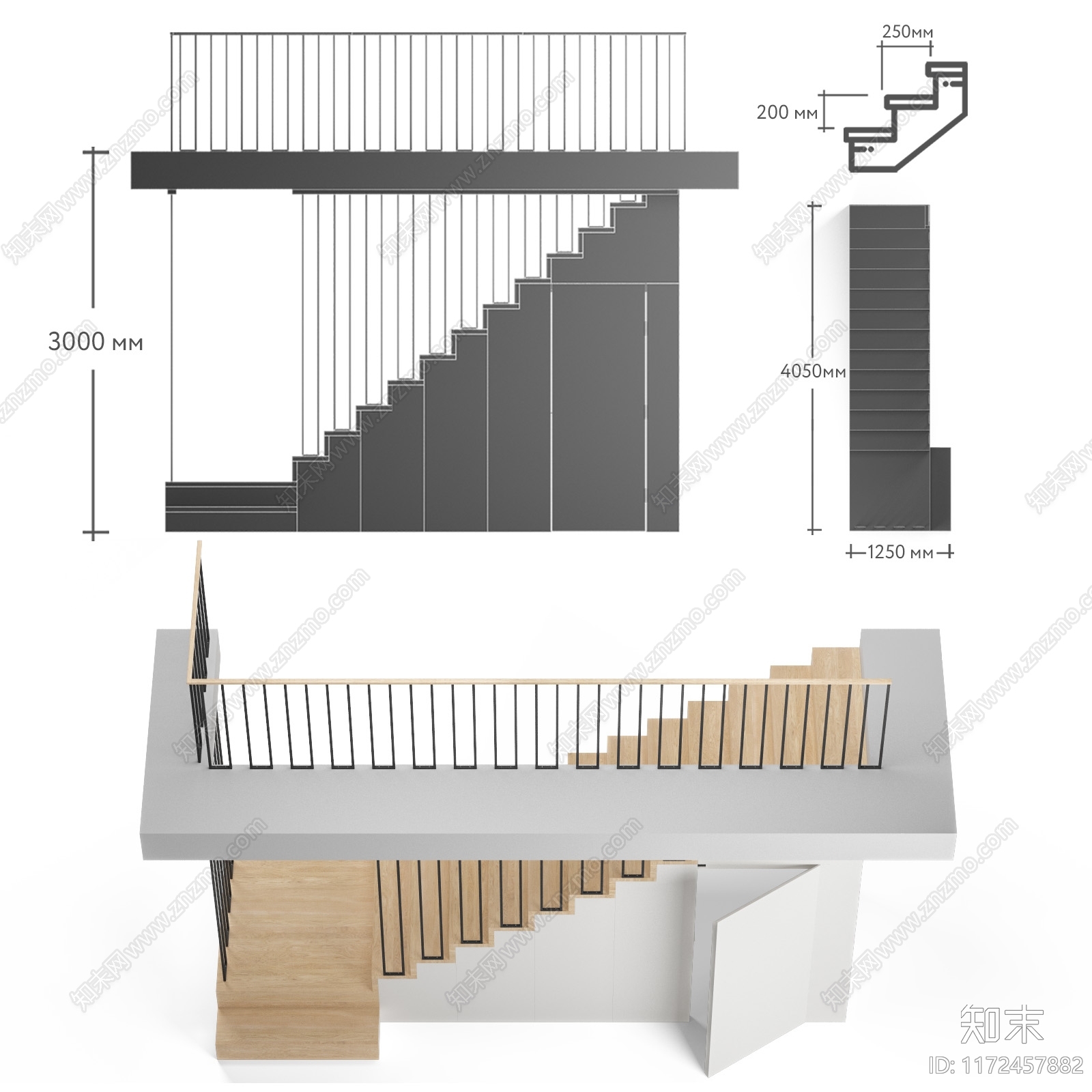 现代侘寂楼梯3D模型下载【ID:1172457882】