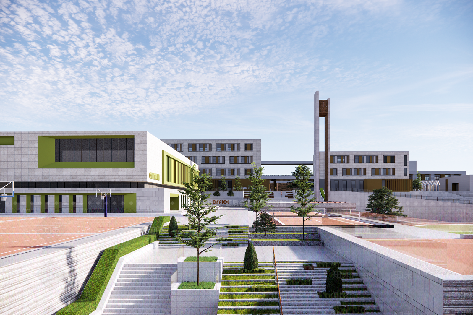 现代学校建筑SU模型下载【ID:1172460934】