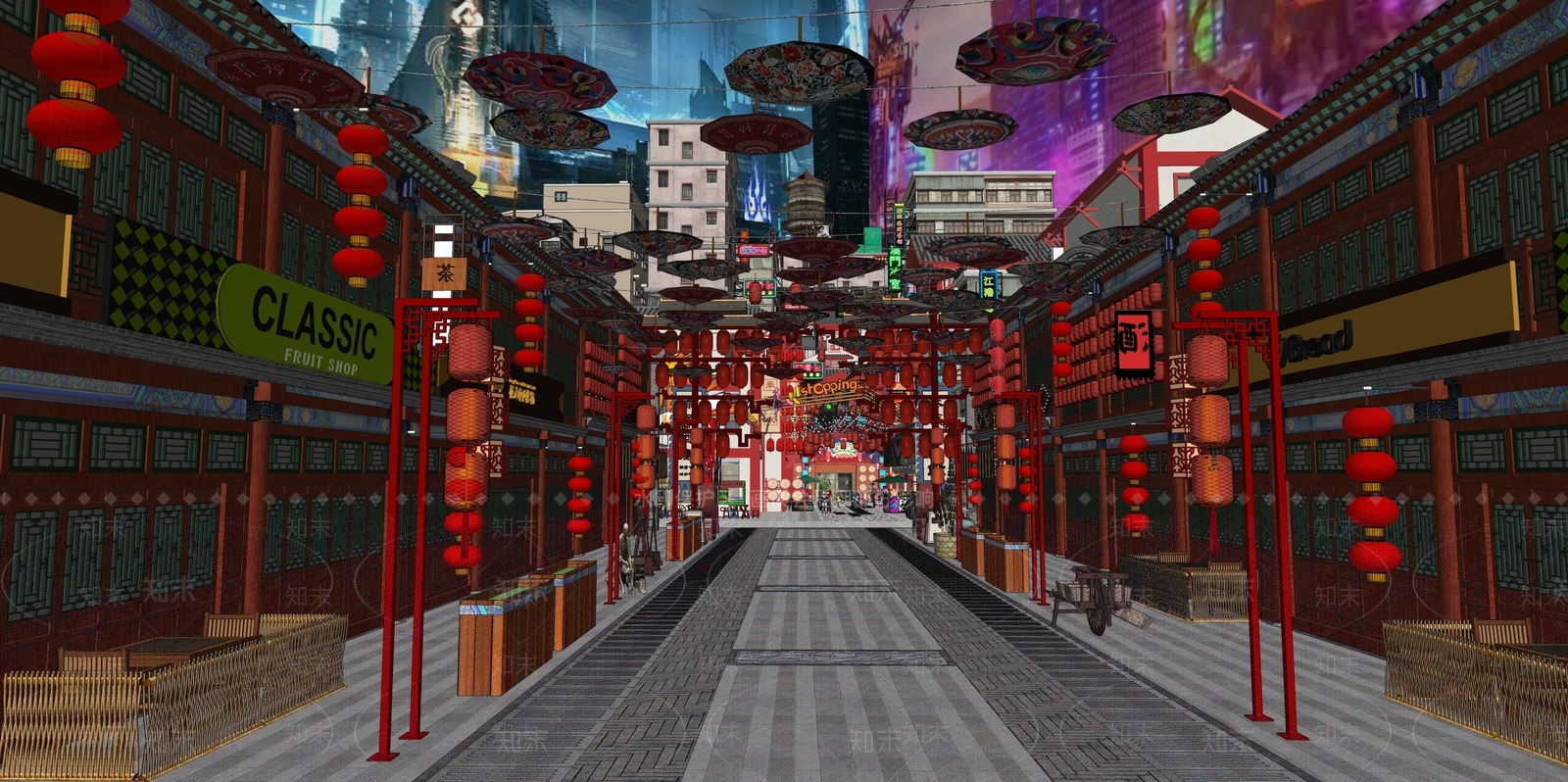 现代新中式美陈SU模型下载【ID:1172462803】