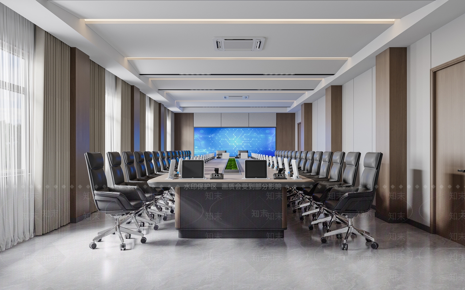 现代简约会议室3D模型下载【ID:1172462399】