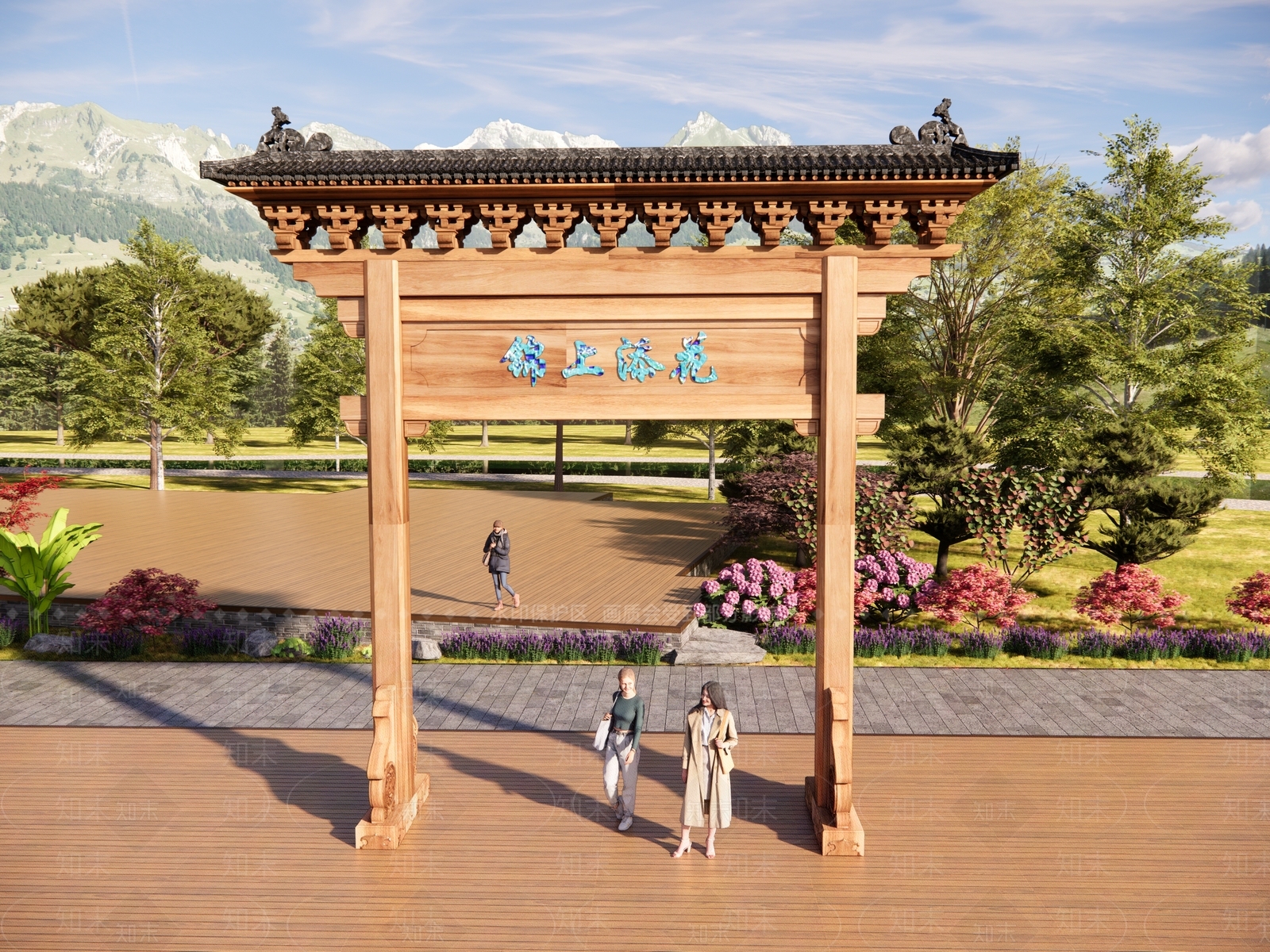 现代新中式牌坊牌楼SU模型下载【ID:1172462568】