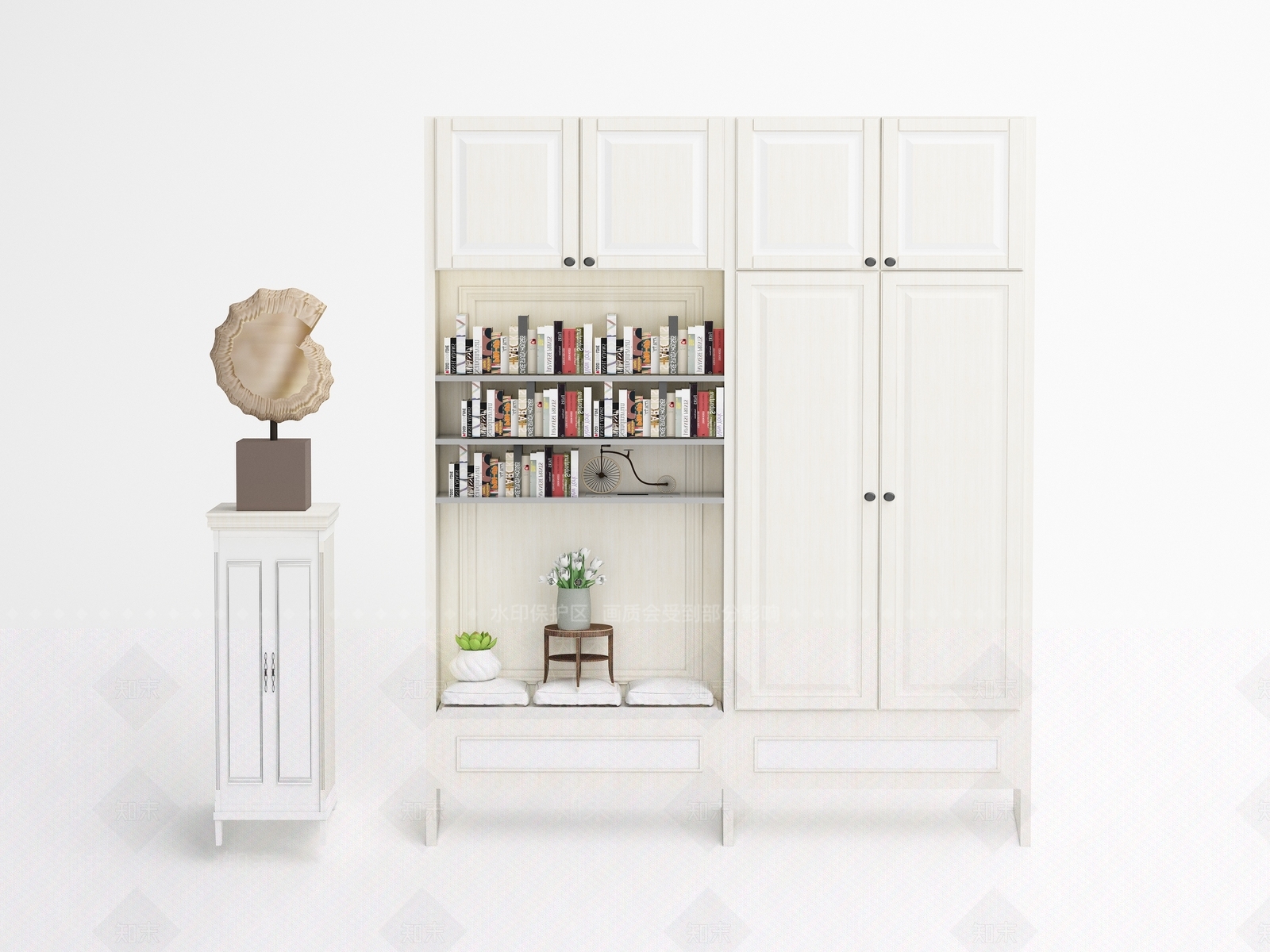 法式简欧鞋柜3D模型下载【ID:1172463536】