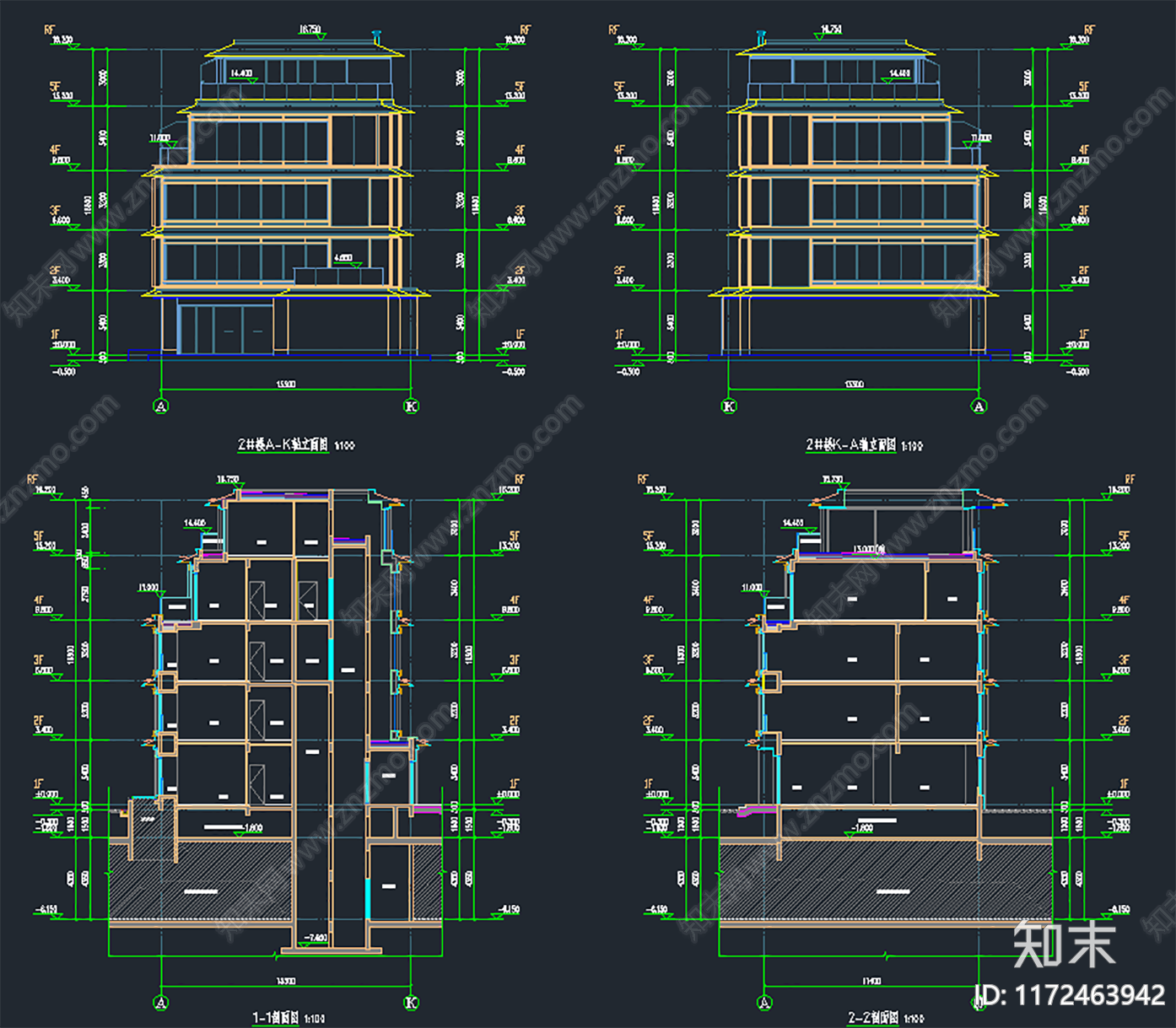 新中式住宅楼建筑施工图下载【ID:1172463942】