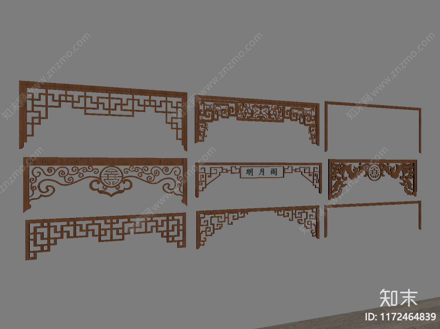 新中式浮雕SU模型下载【ID:1172464839】