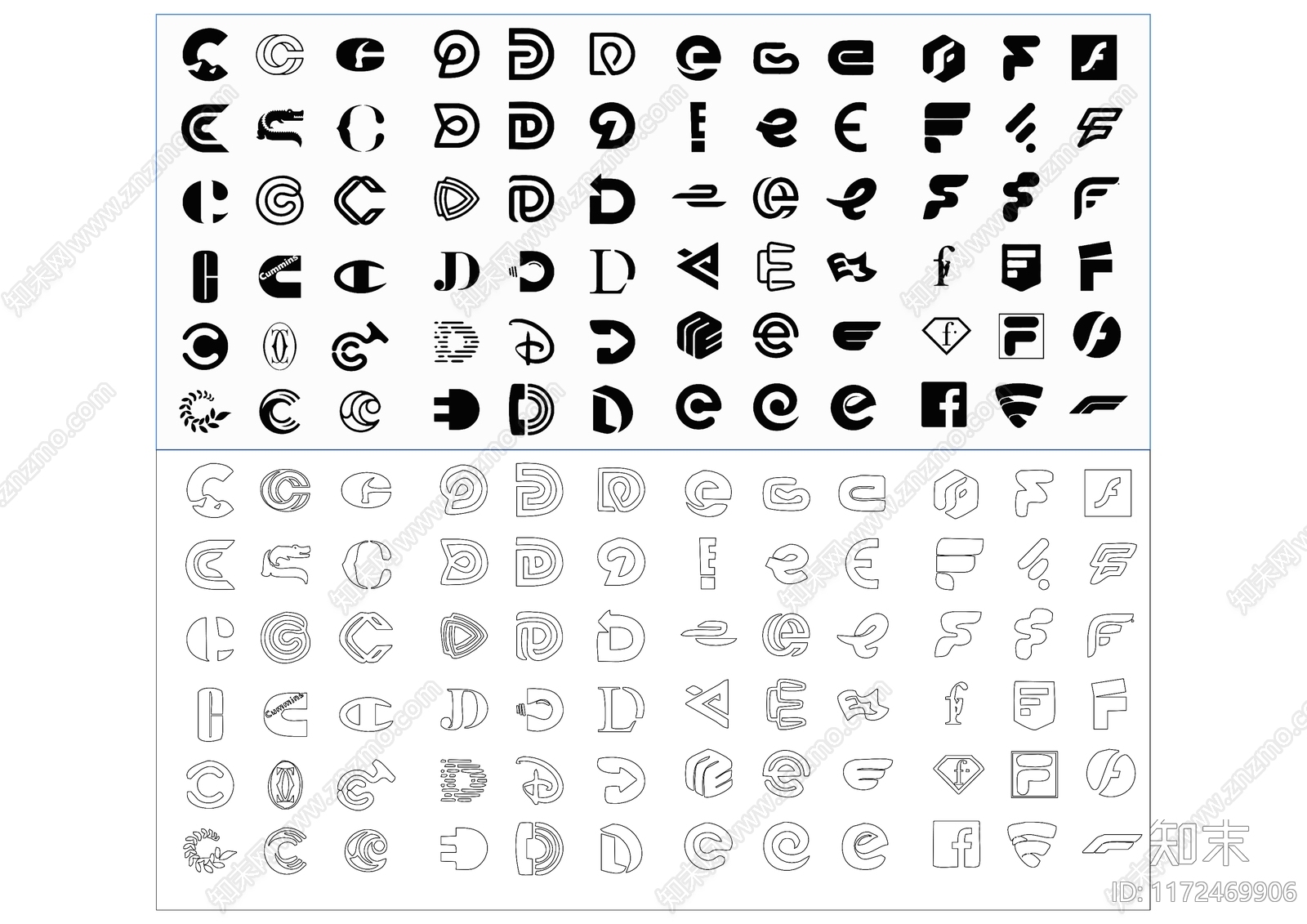 现代标识图库施工图下载【ID:1172469906】