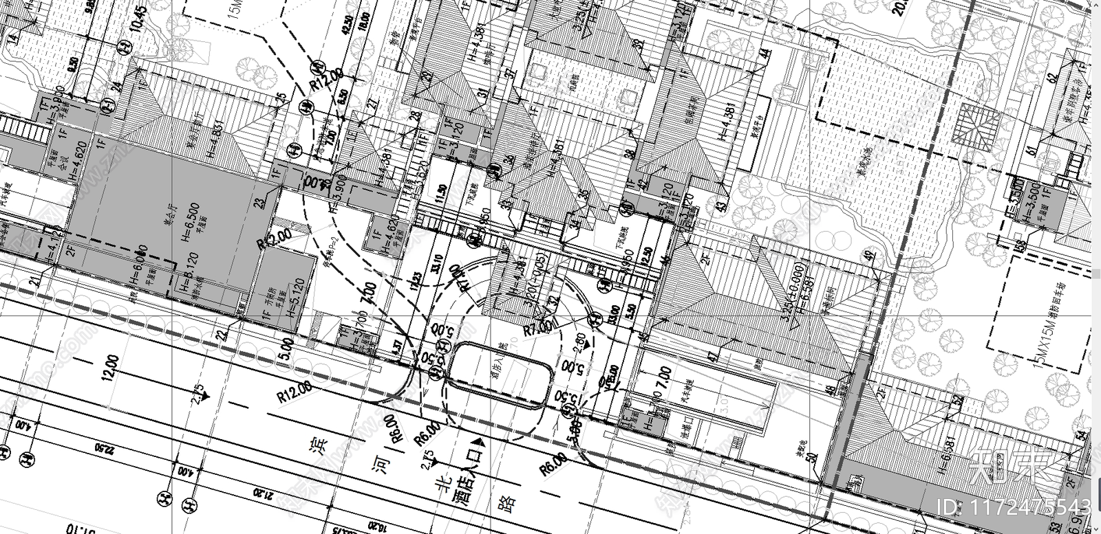 中式酒店建筑施工图下载【ID:1172475543】