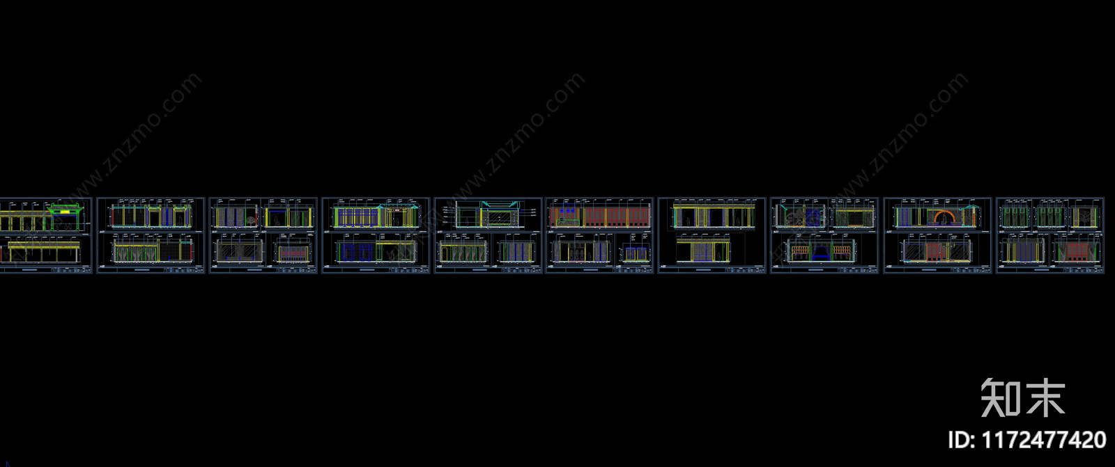 中式新中式其他休闲娱乐空间cad施工图下载【ID:1172477420】