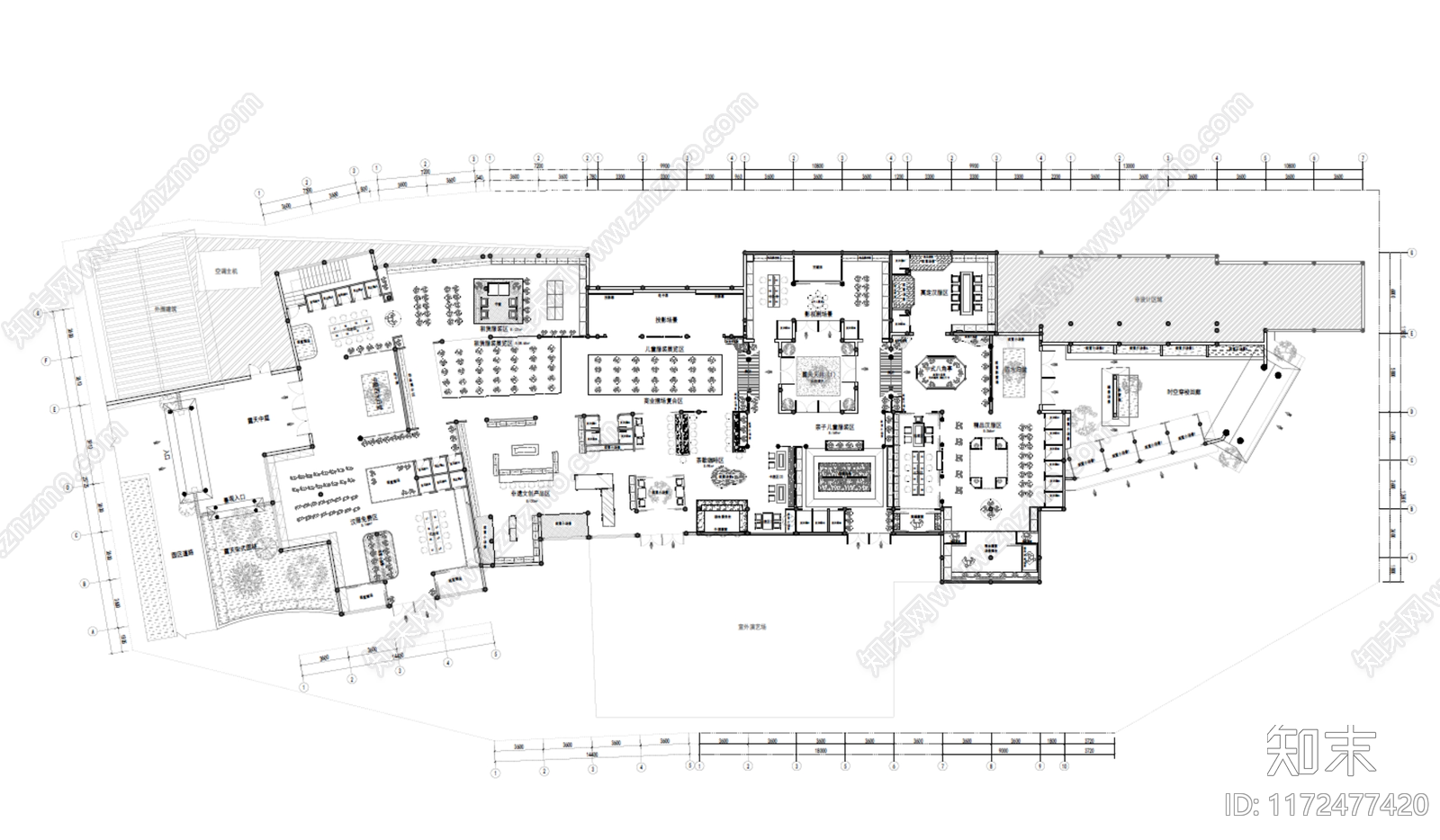 中式新中式其他休闲娱乐空间cad施工图下载【ID:1172477420】